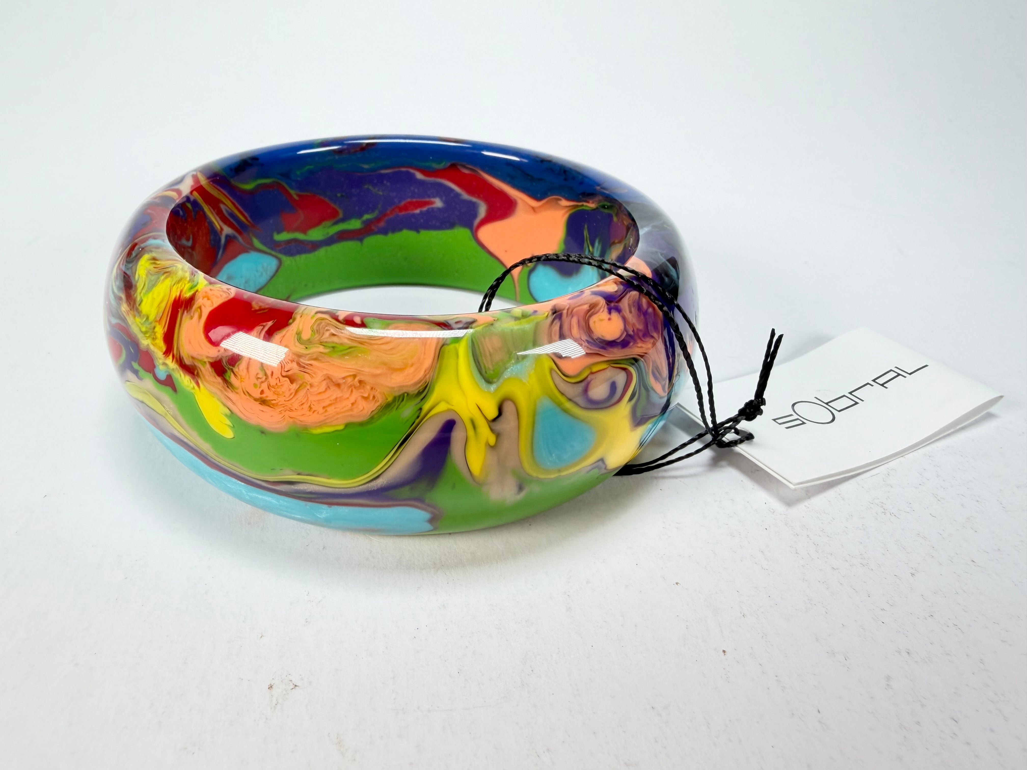 Sobral - Multi-Colour "PB34 Pollock" Resin Solid Bangle ( 002444 )