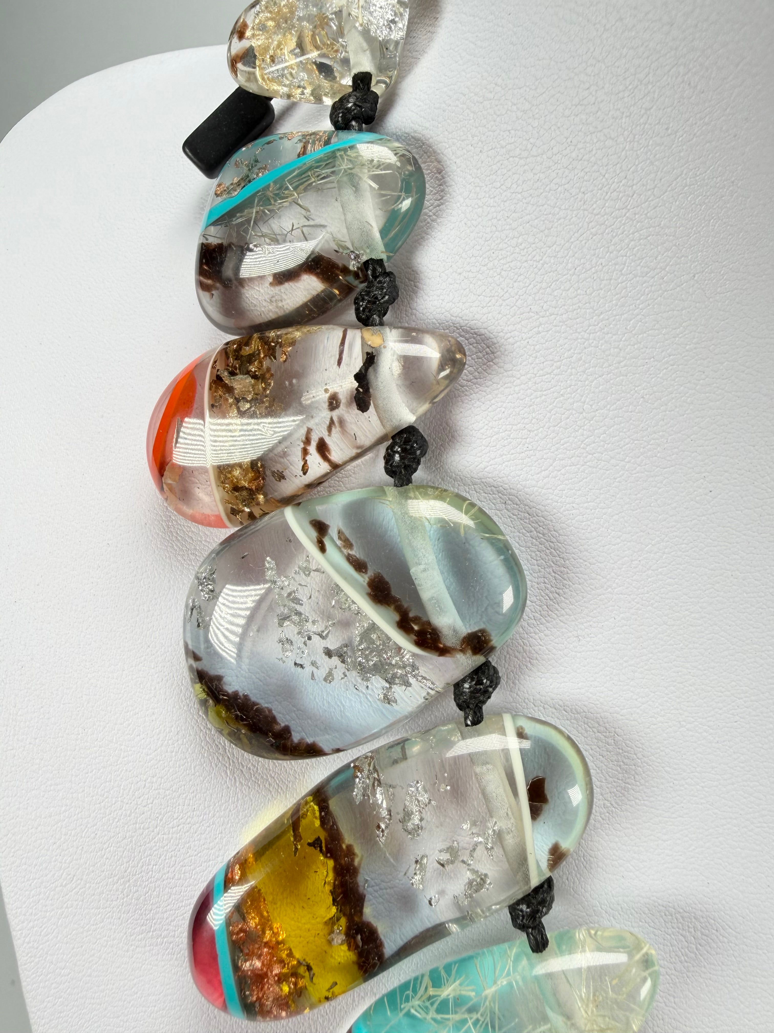 Sobral - Studio Creation "Monica" Crackle Effect Resin Necklace ( 000000 )