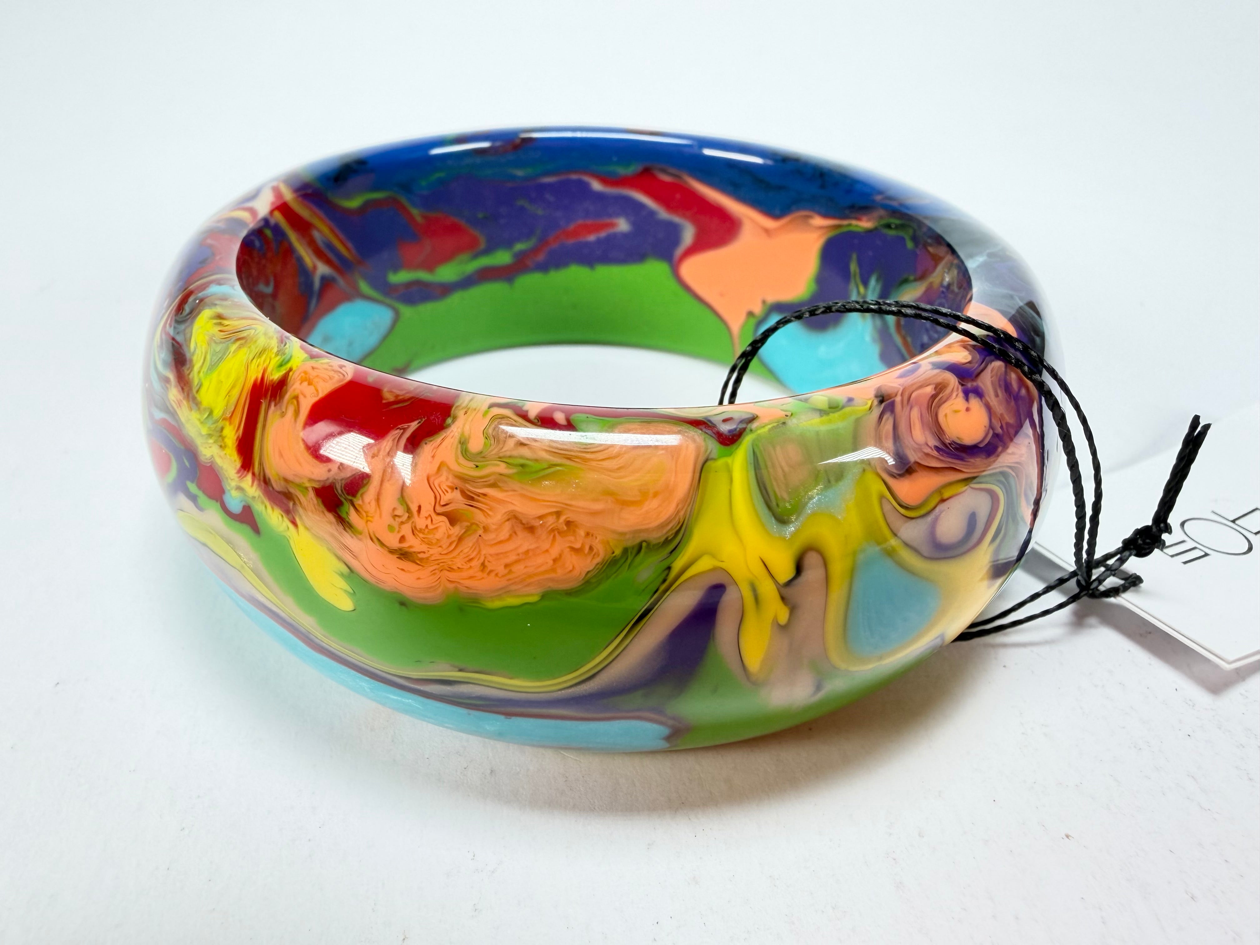 Sobral - Multi-Colour "PB34 Pollock" Resin Solid Bangle ( 002444 )