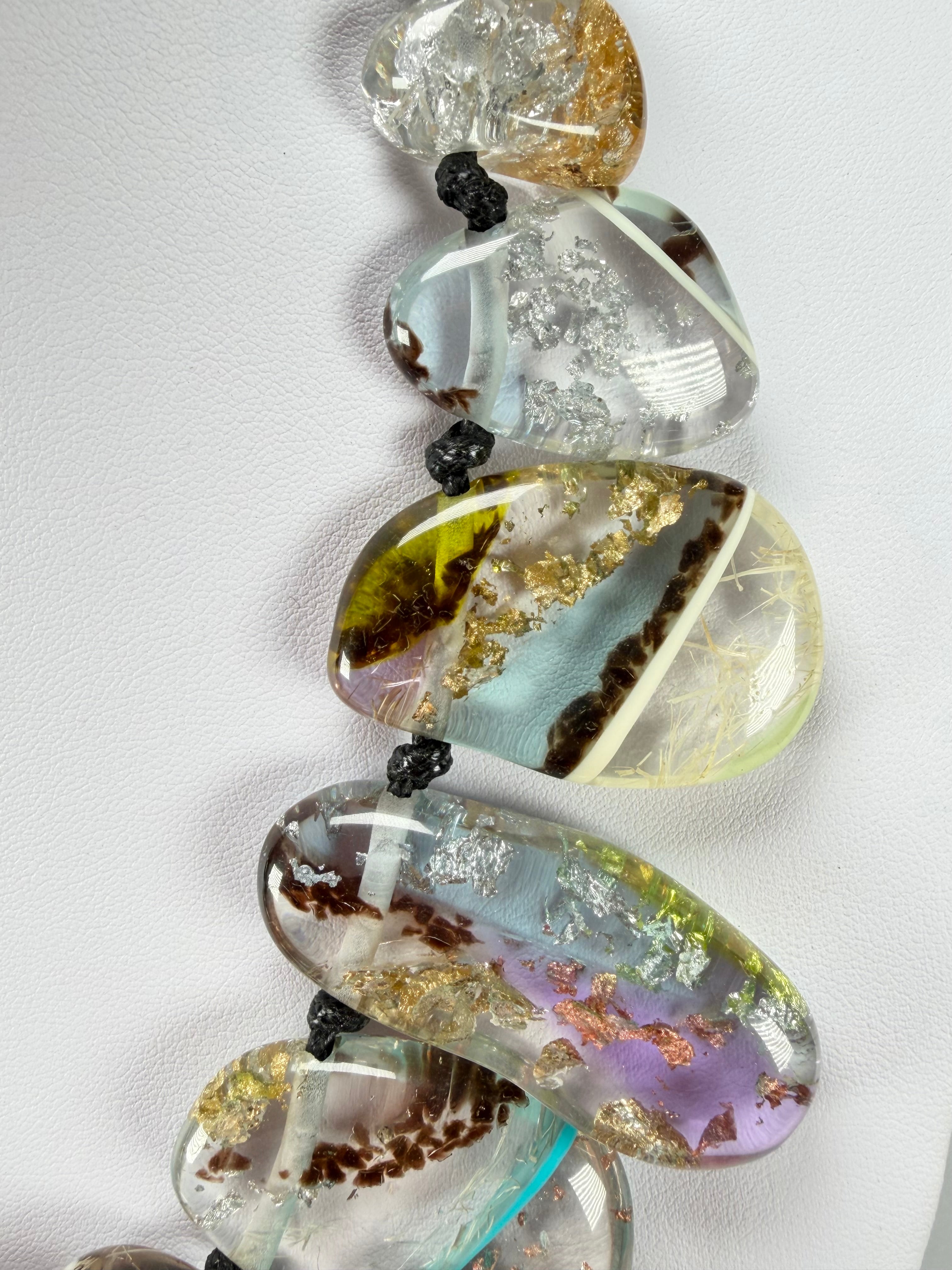 Sobral - Studio Creation "Monica" Crackle Effect Resin Necklace ( 000000 )