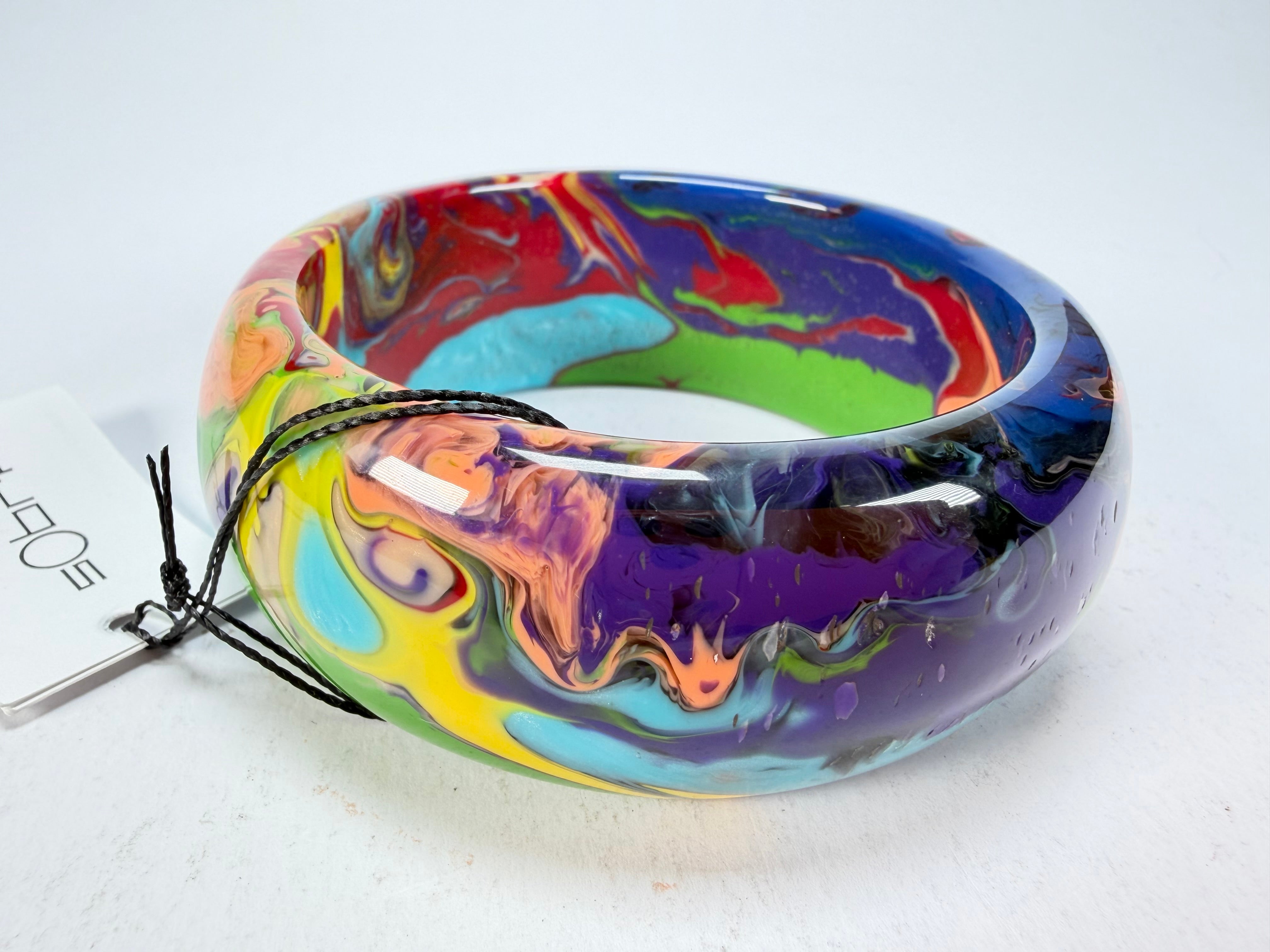 Sobral - Multi-Colour "PB34 Pollock" Resin Solid Bangle ( 002444 )