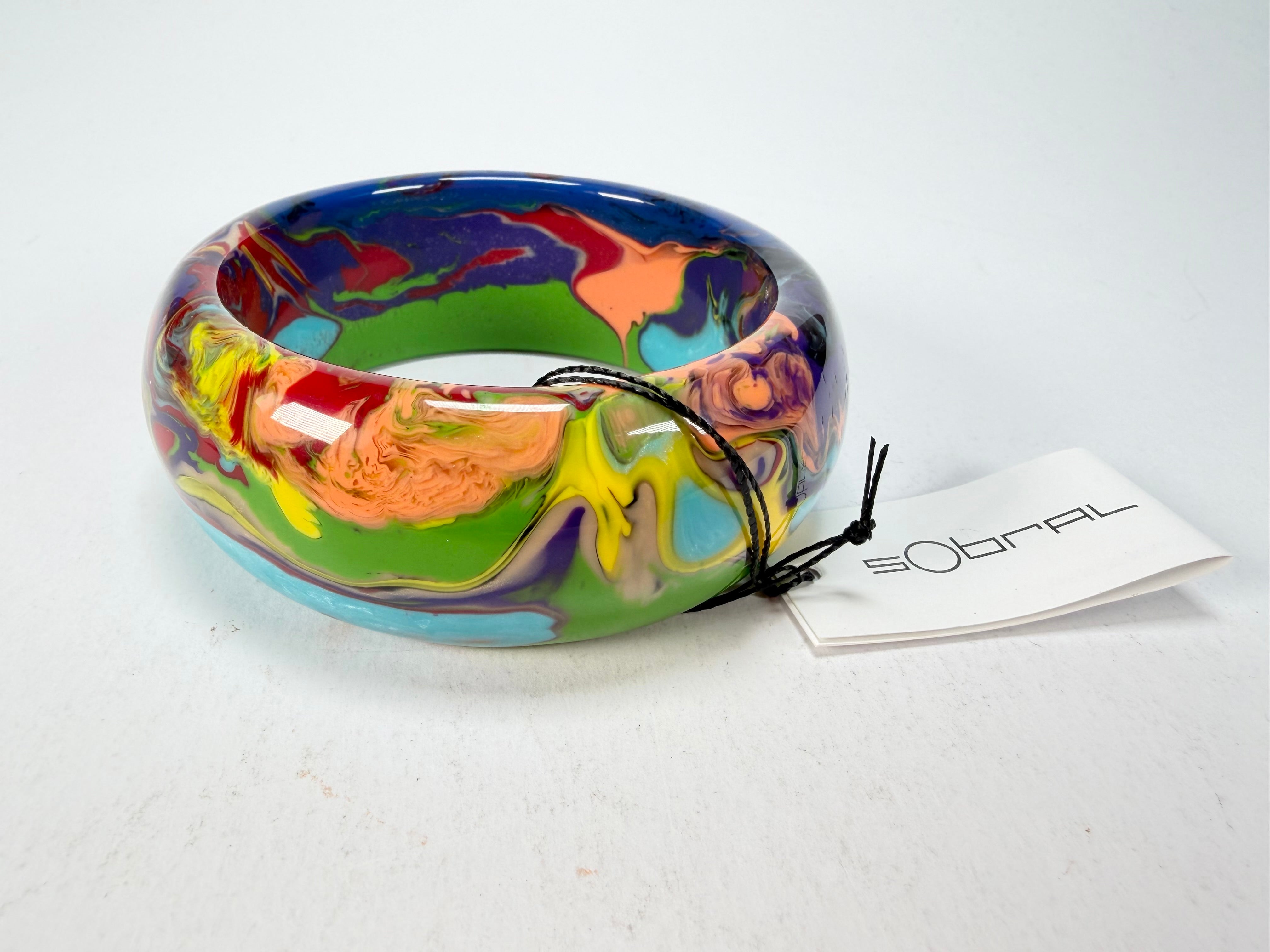 Sobral - Multi-Colour "PB34 Pollock" Resin Solid Bangle ( 002444 )