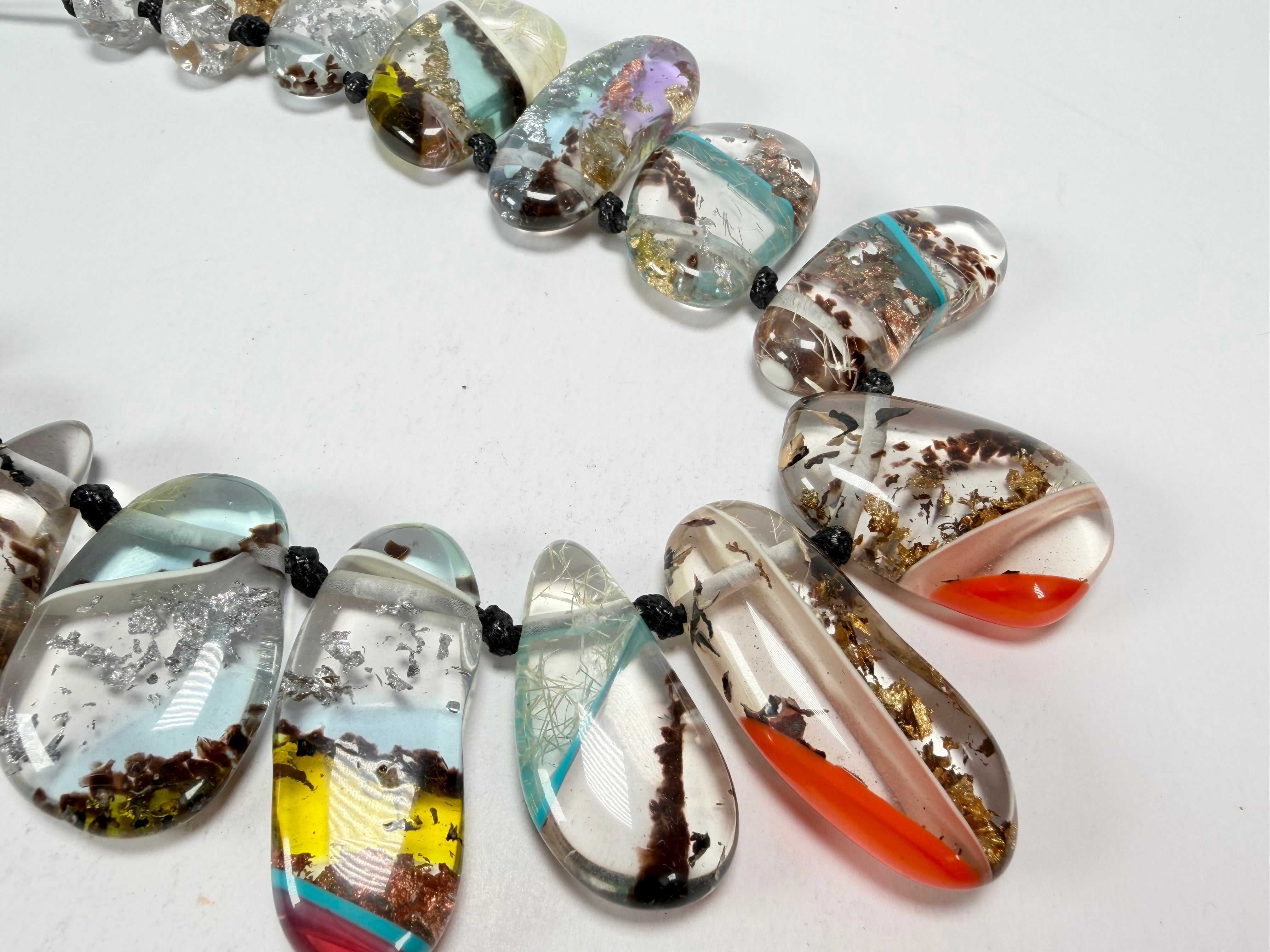 Sobral - Studio Creation "Monica" Crackle Effect Resin Necklace ( 000000 )