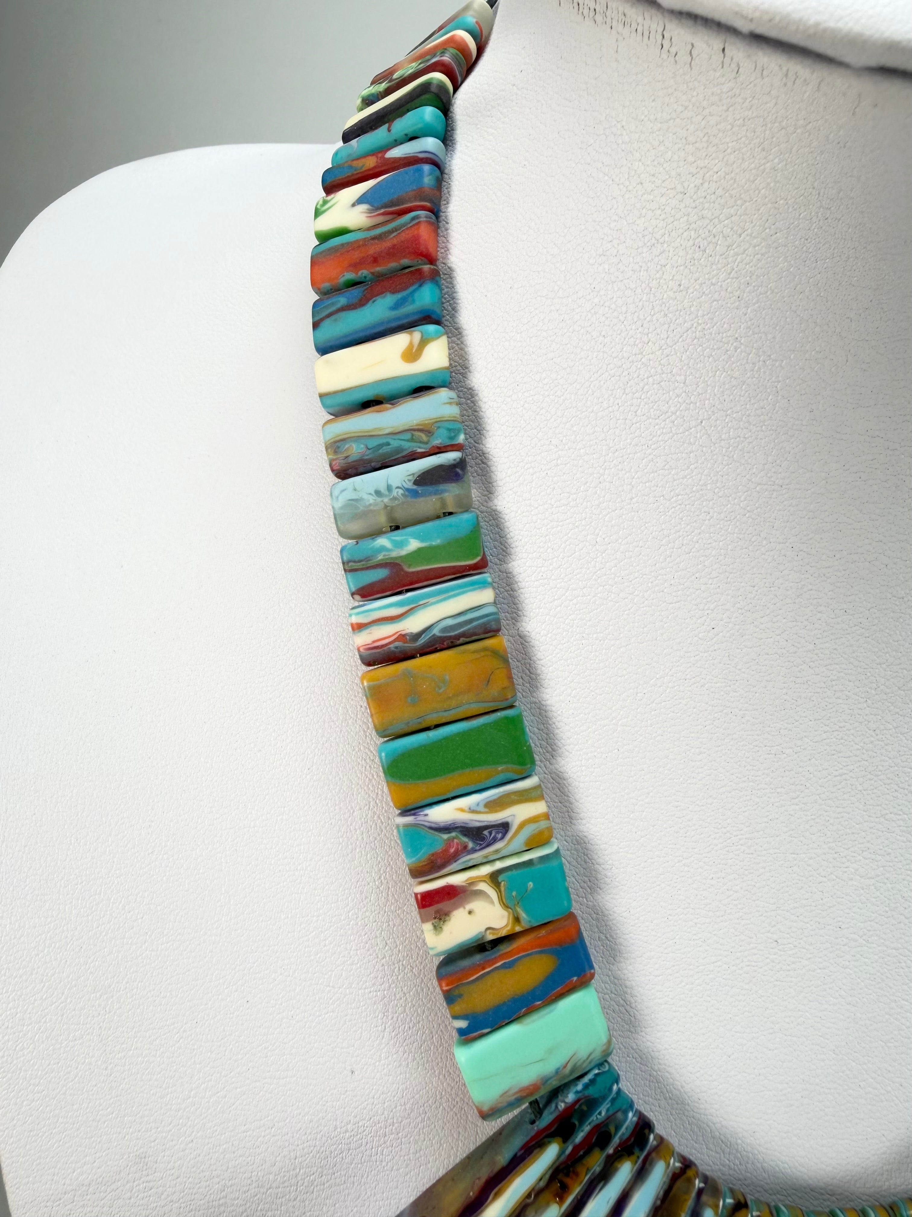 Sobral - Multi-Colour "Ticuna" Pollock Resin Necklace ( 004869 )