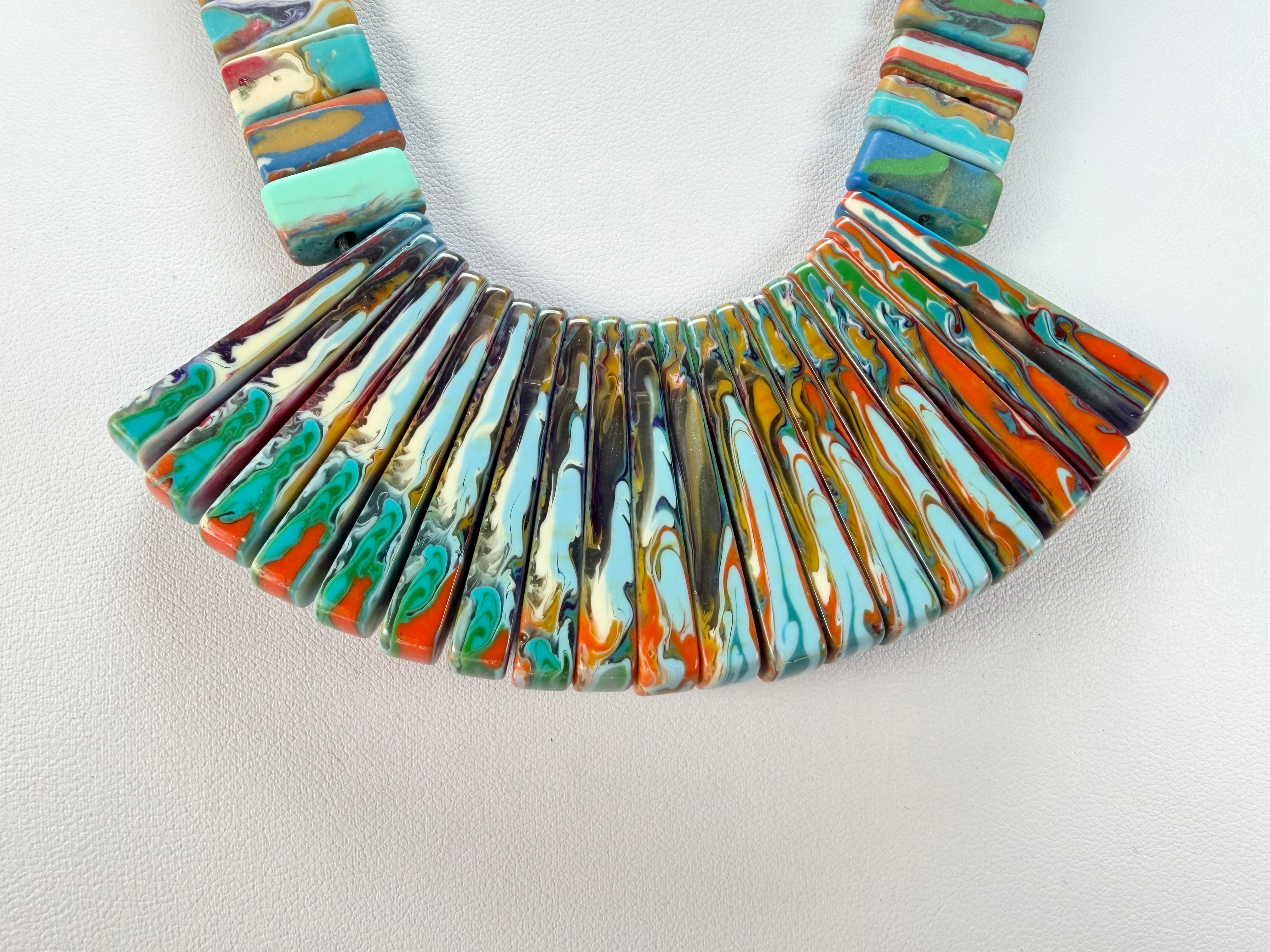 Sobral - Multi-Colour "Ticuna" Pollock Resin Necklace ( 004869 )