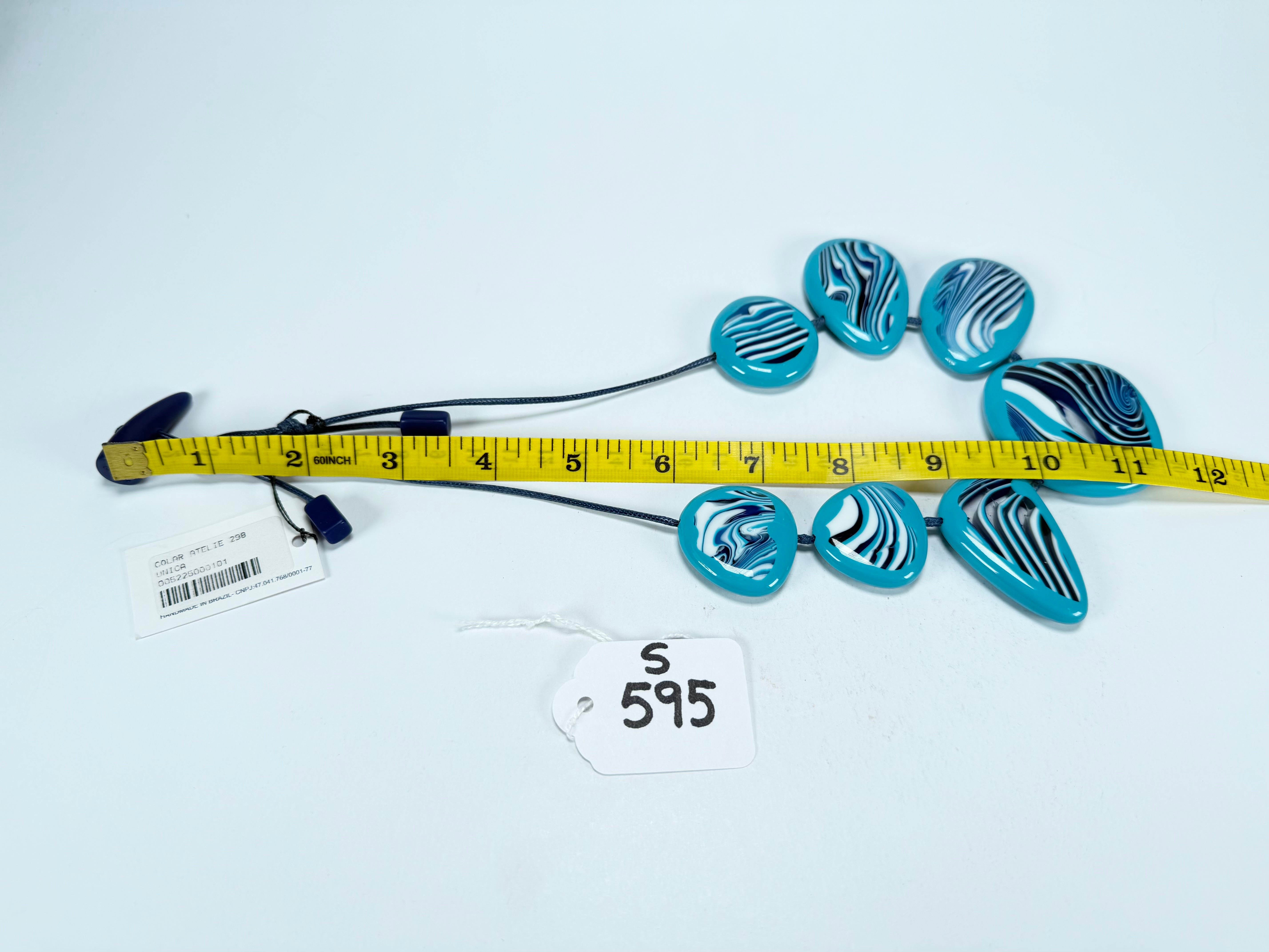 Sobral - Studio Creation "Aqua Zebra Print" Resin Necklace ( 000000 )