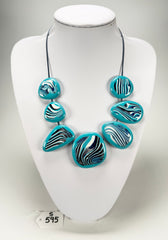Sobral - Studio Creation "Aqua Zebra Print" Resin Necklace ( 000000 )