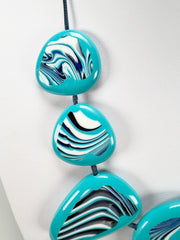 Sobral - Studio Creation "Aqua Zebra Print" Resin Necklace ( 000000 )