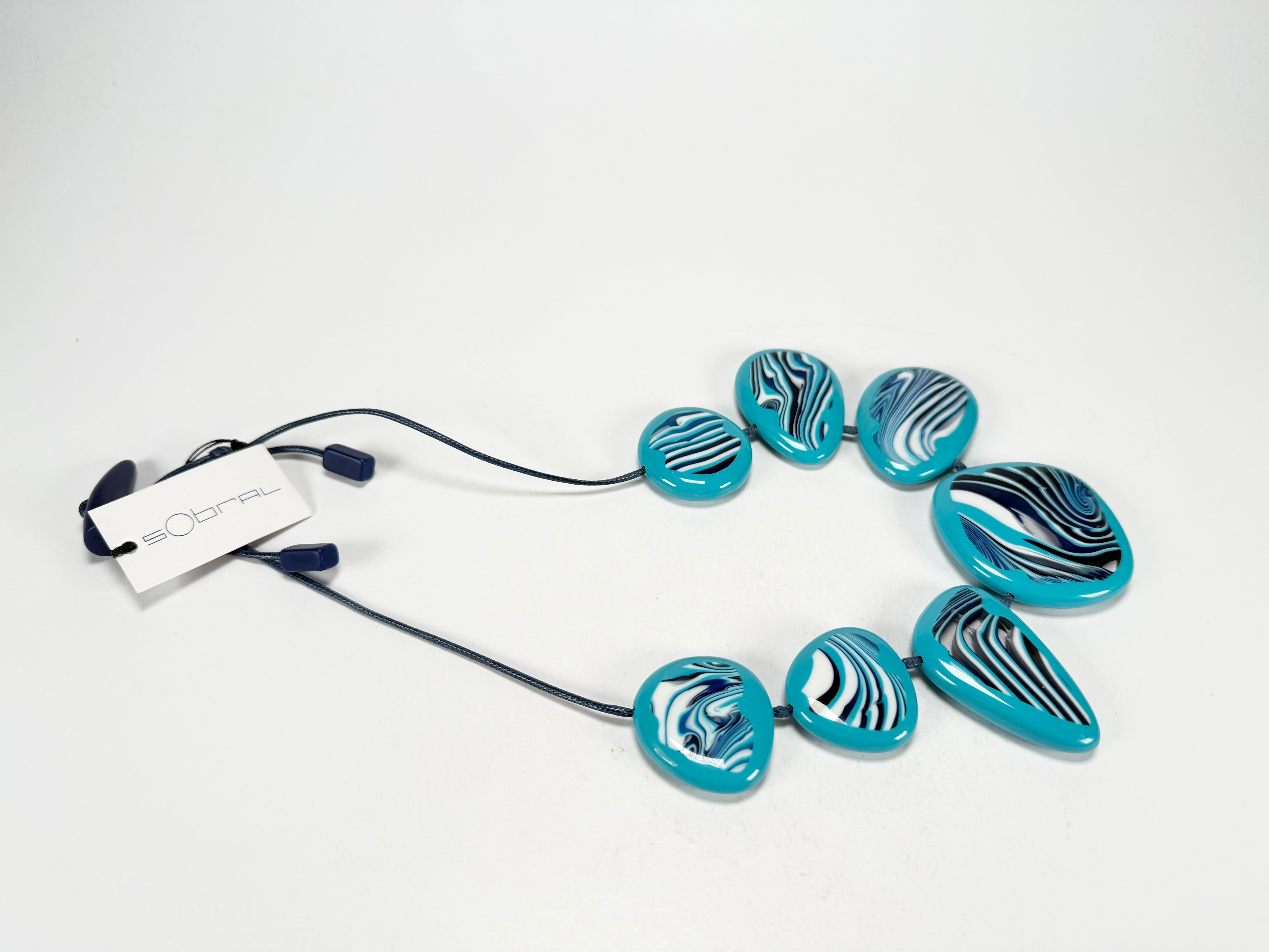 Sobral - Studio Creation "Aqua Zebra Print" Resin Necklace ( 000000 )