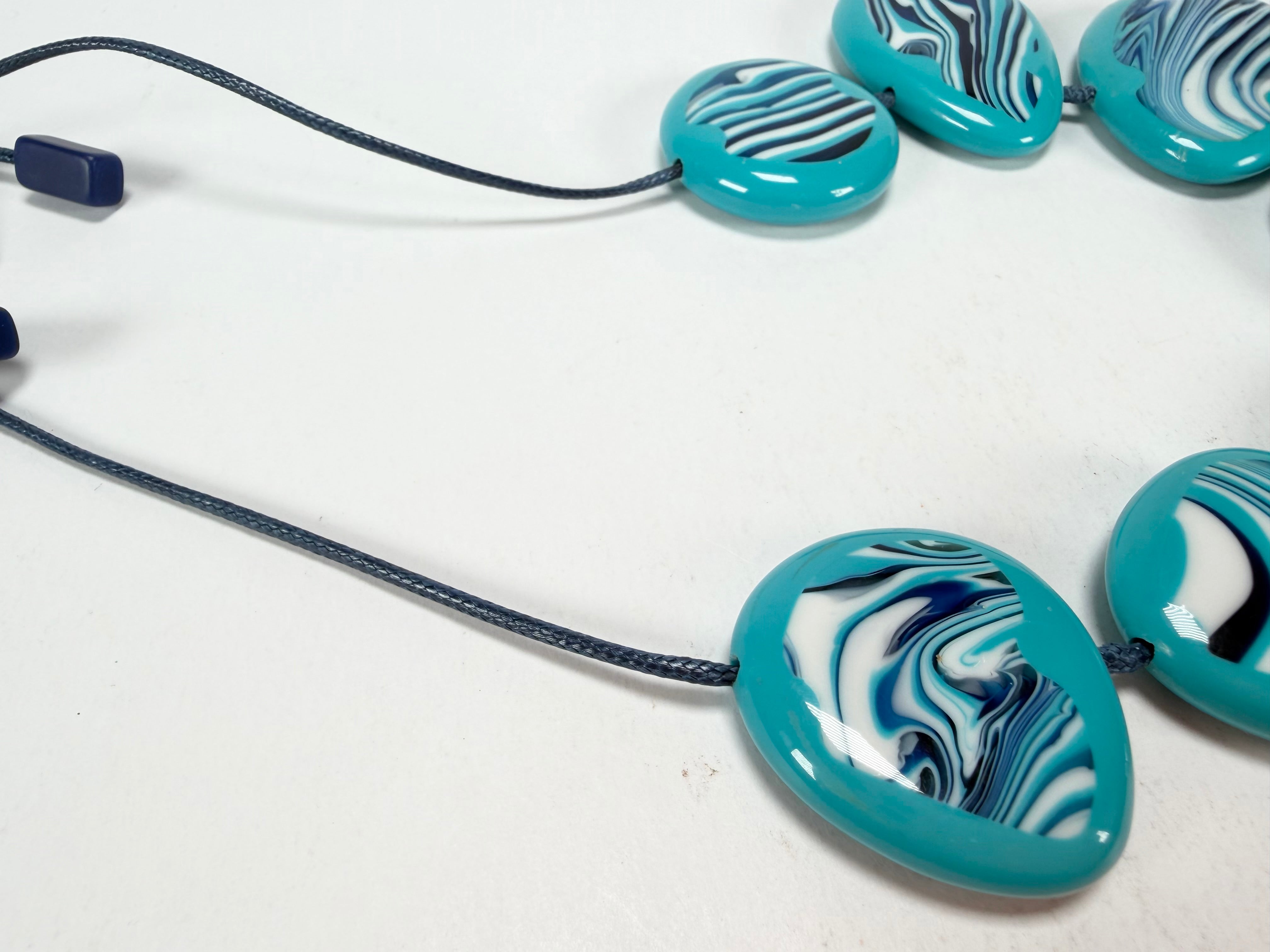 Sobral - Studio Creation "Aqua Zebra Print" Resin Necklace ( 000000 )