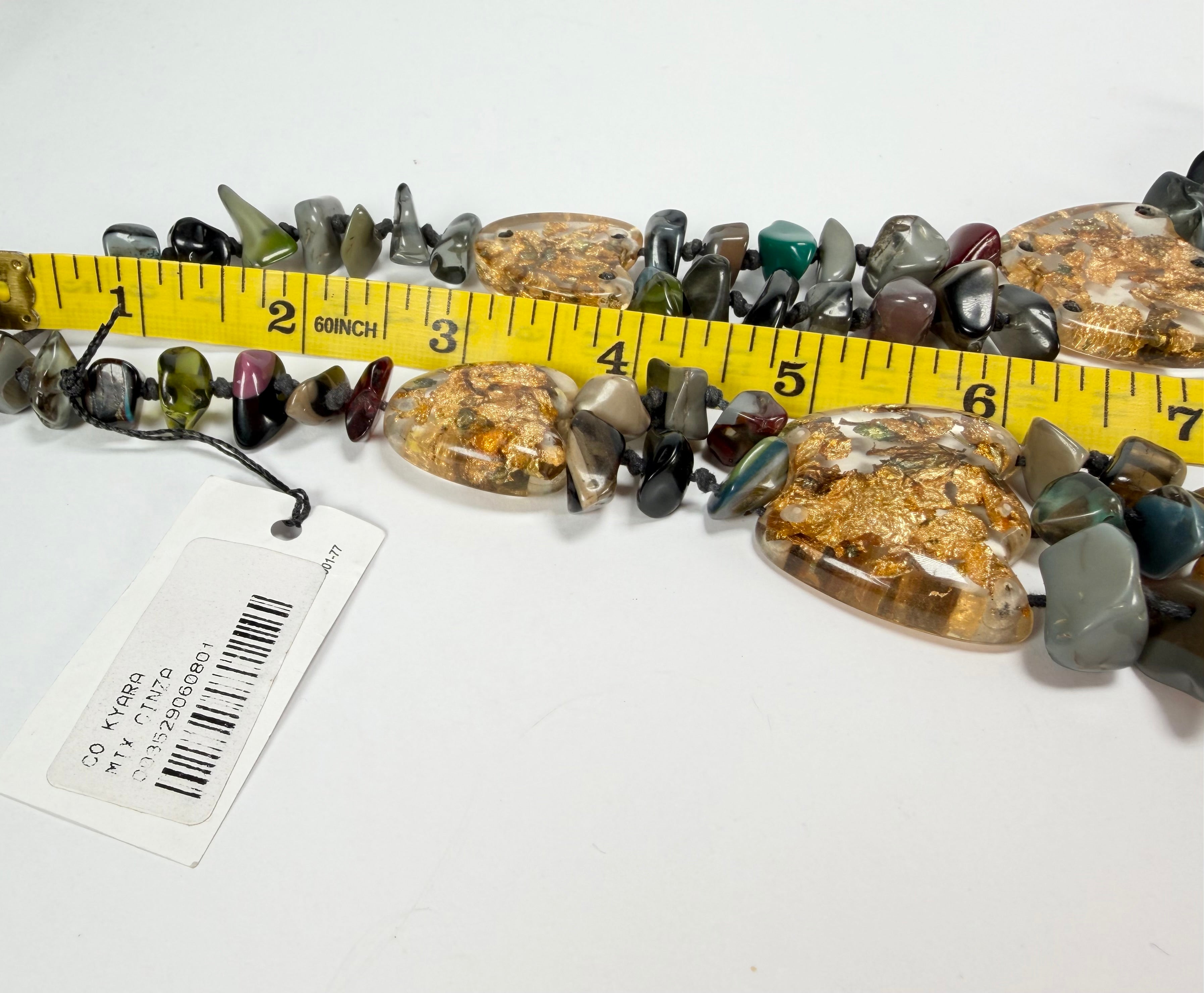 Sobral - Small Stone "Kyara" Multi Strand Resin Necklace ( 003529 )