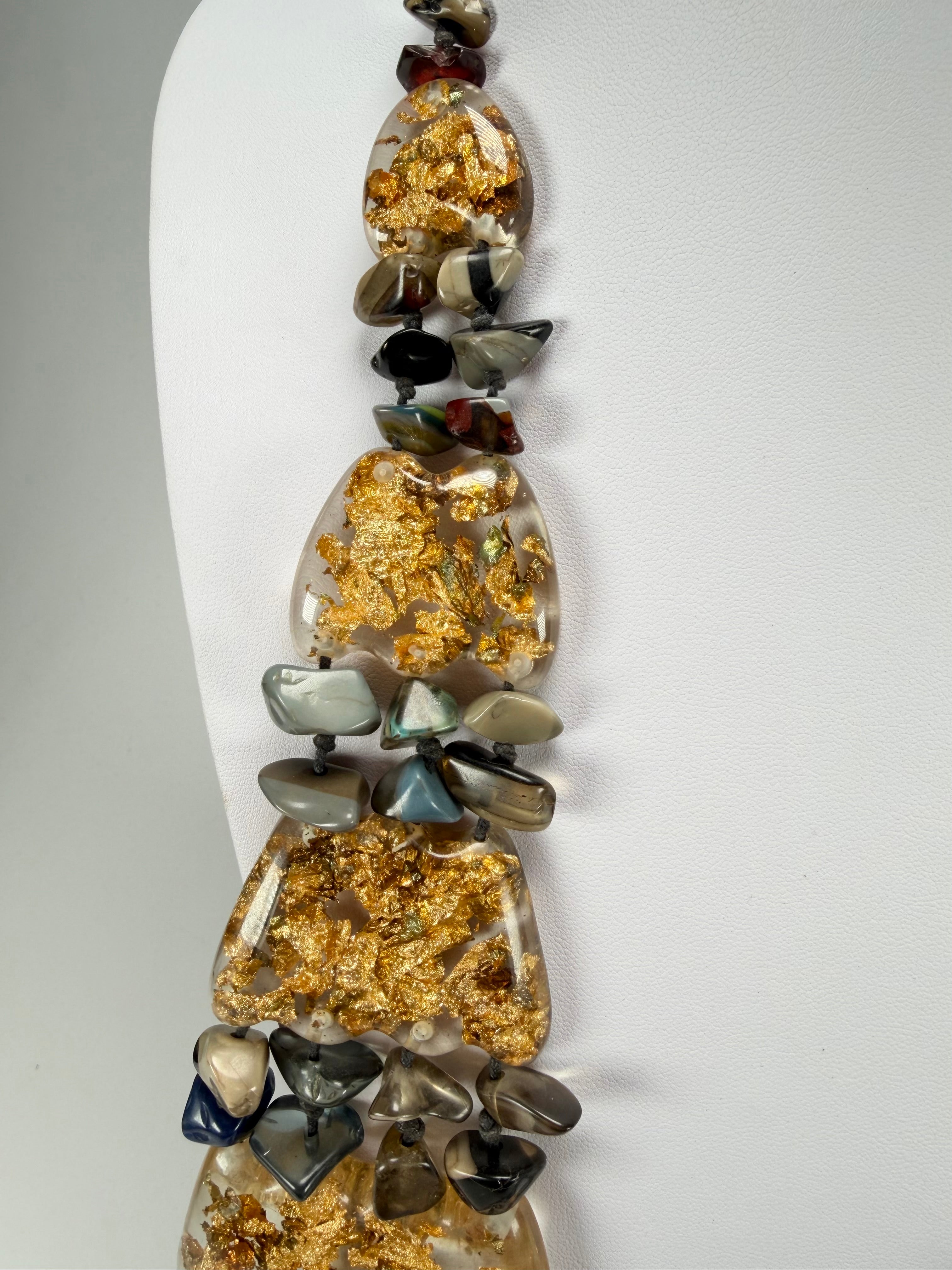 Sobral - Small Stone "Kyara" Multi Strand Resin Necklace ( 003529 )