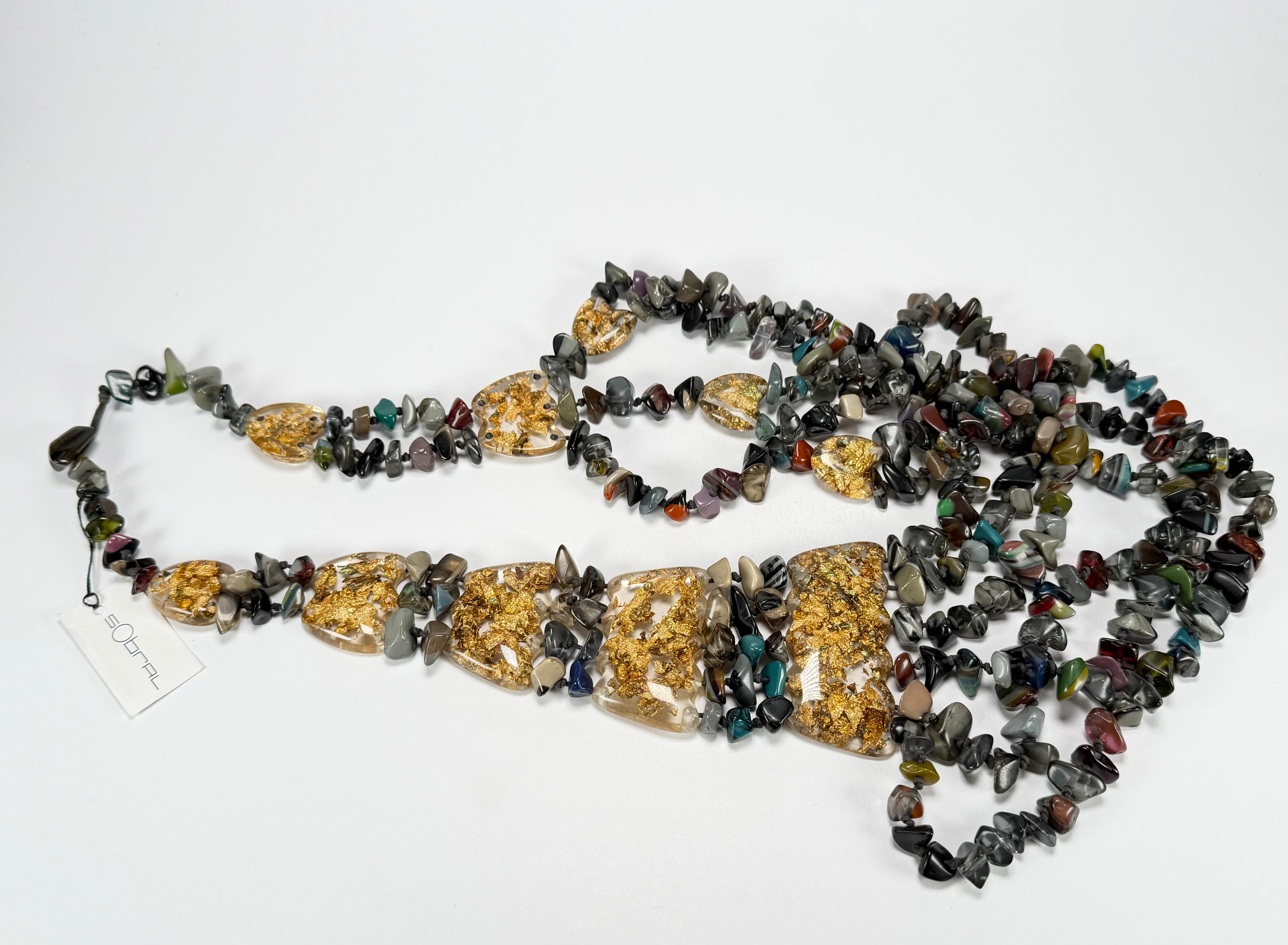 Sobral - Small Stone "Kyara" Multi Strand Resin Necklace ( 003529 )