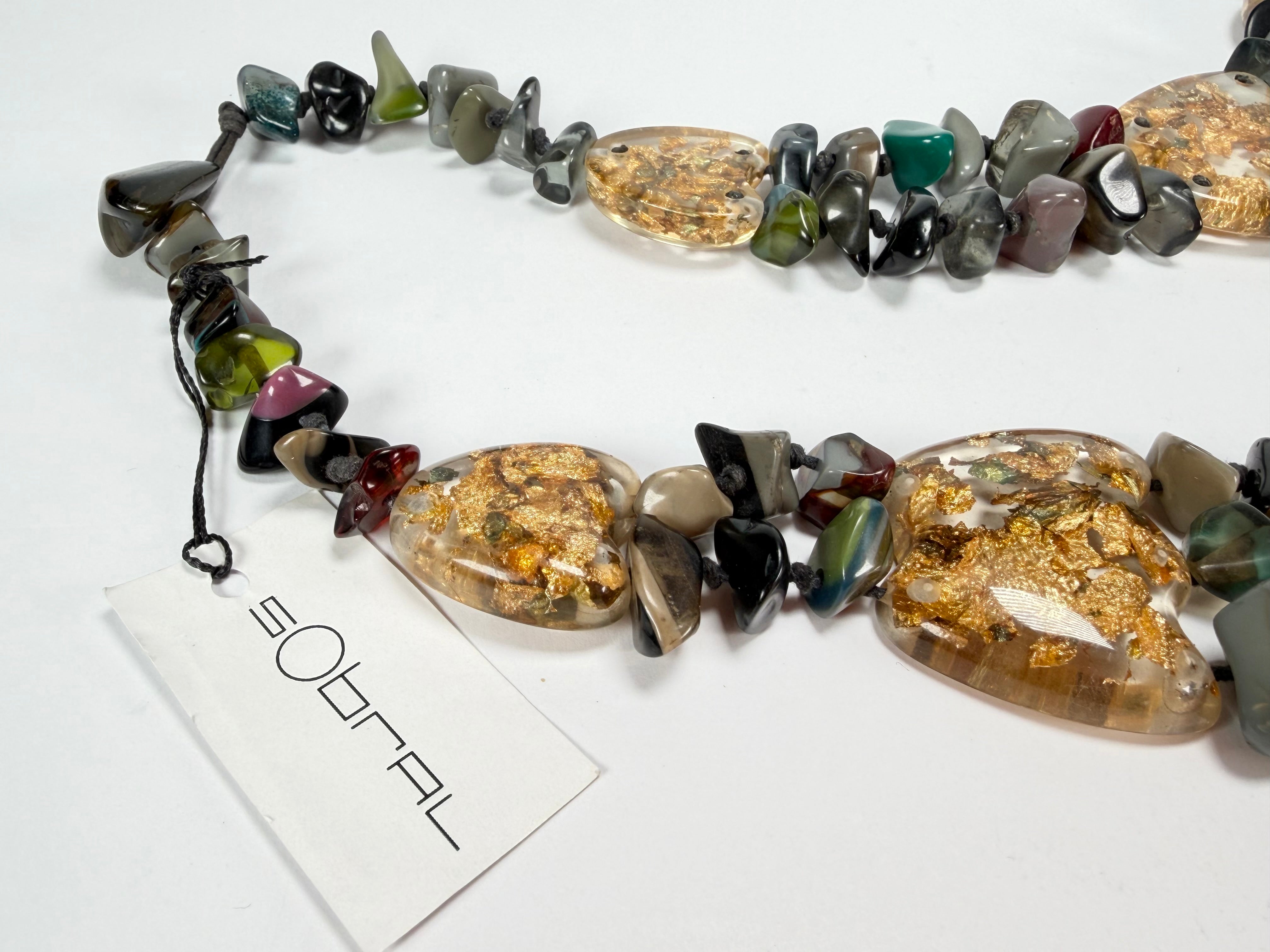 Sobral - Small Stone "Kyara" Multi Strand Resin Necklace ( 003529 )