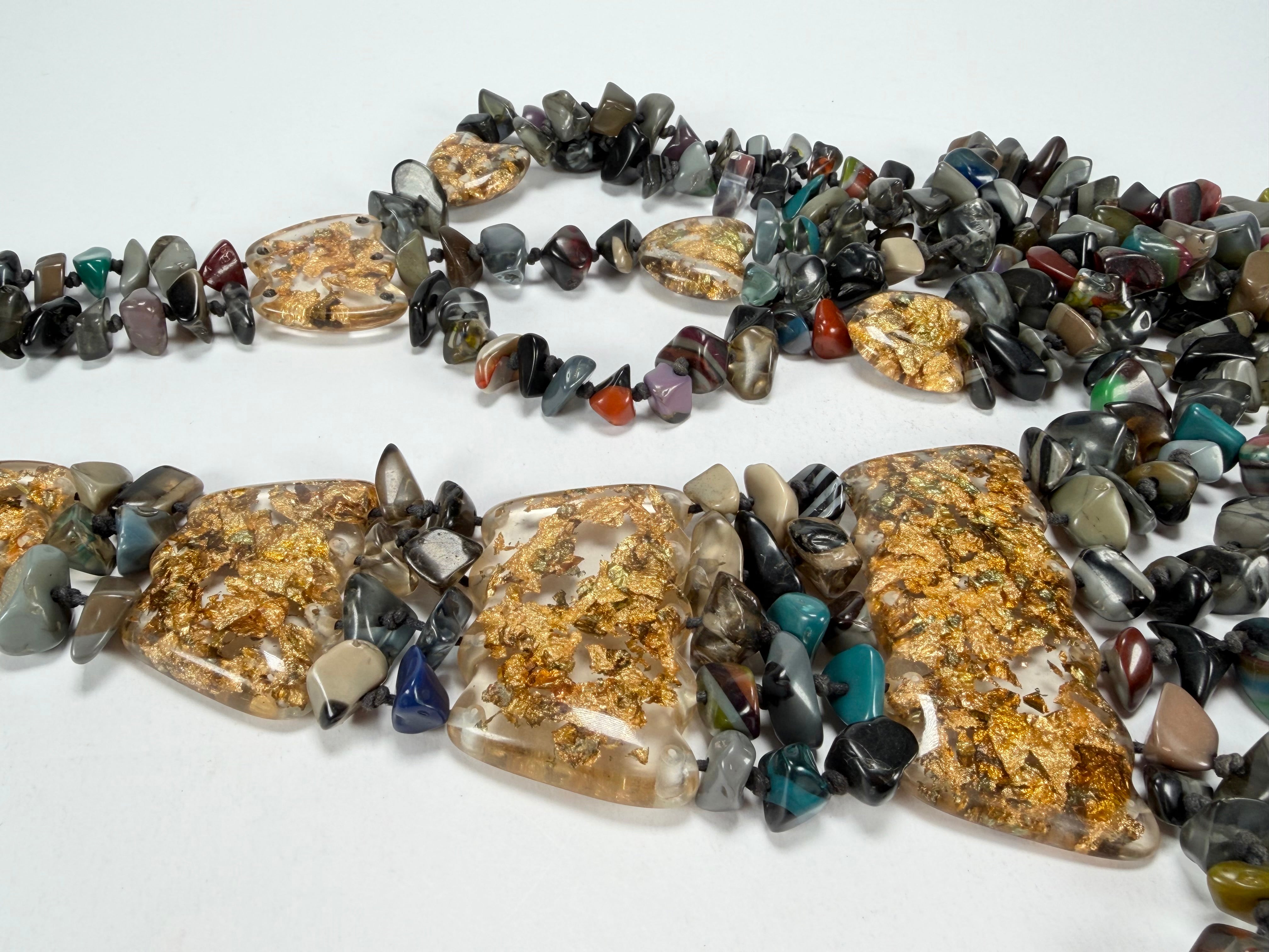 Sobral - Small Stone "Kyara" Multi Strand Resin Necklace ( 003529 )