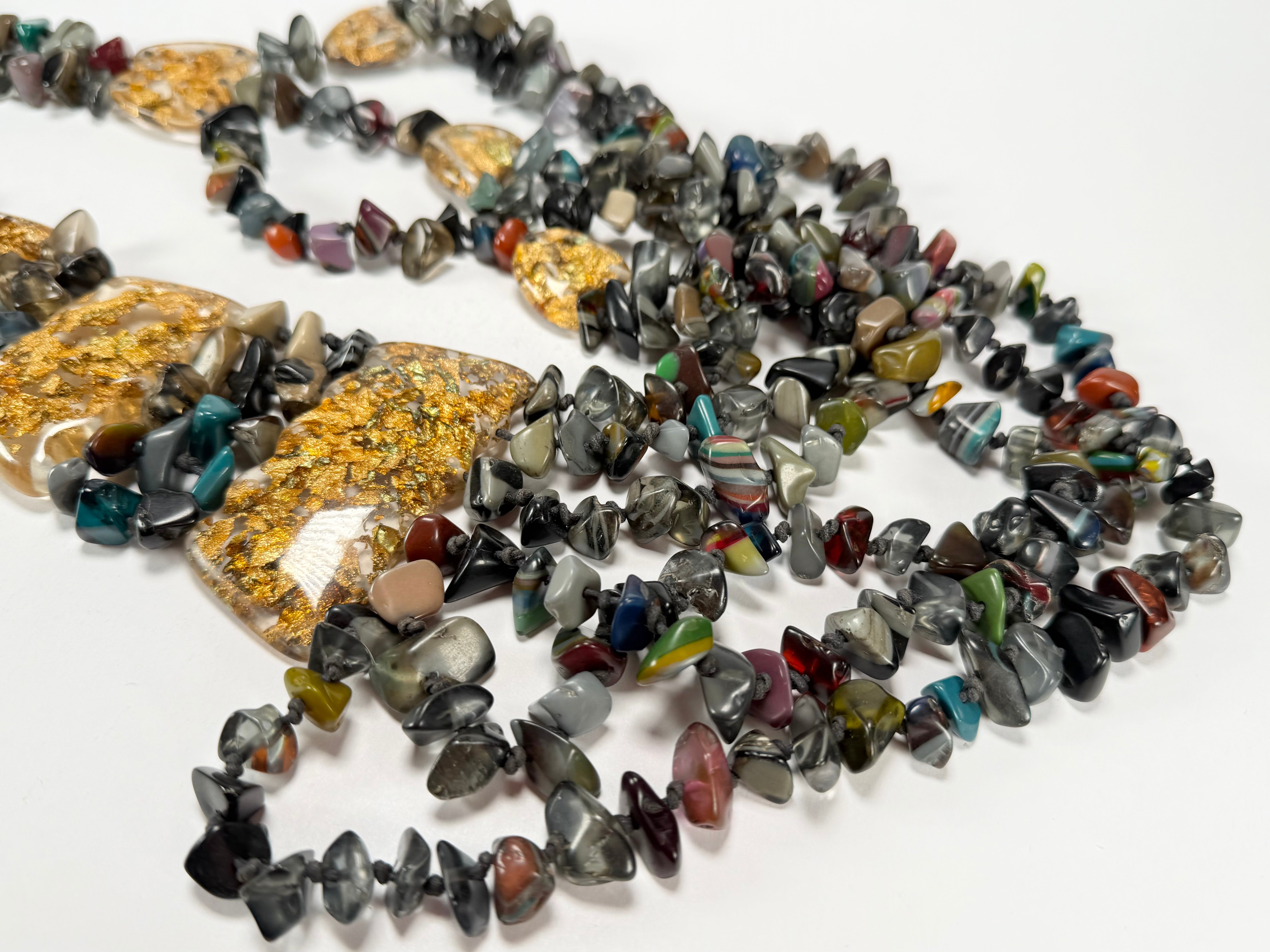 Sobral - Small Stone "Kyara" Multi Strand Resin Necklace ( 003529 )