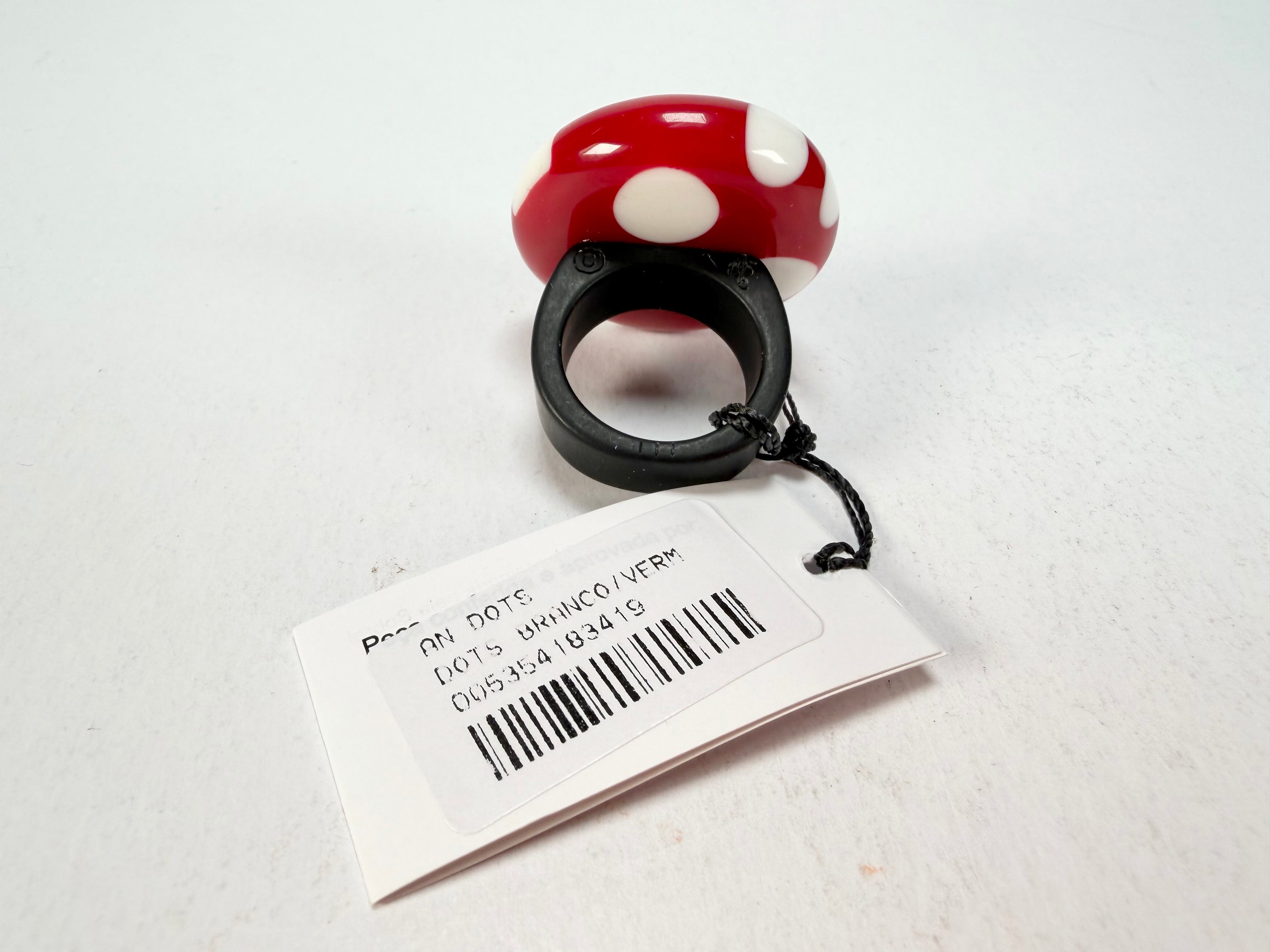 Sobral - Dots "Dots" Red & White Resin Ring ( 005354 ) - Size UK S / US 9