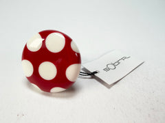 Sobral - Dots "Dots" Red & White Resin Ring ( 005354 ) - Size UK U / US 10