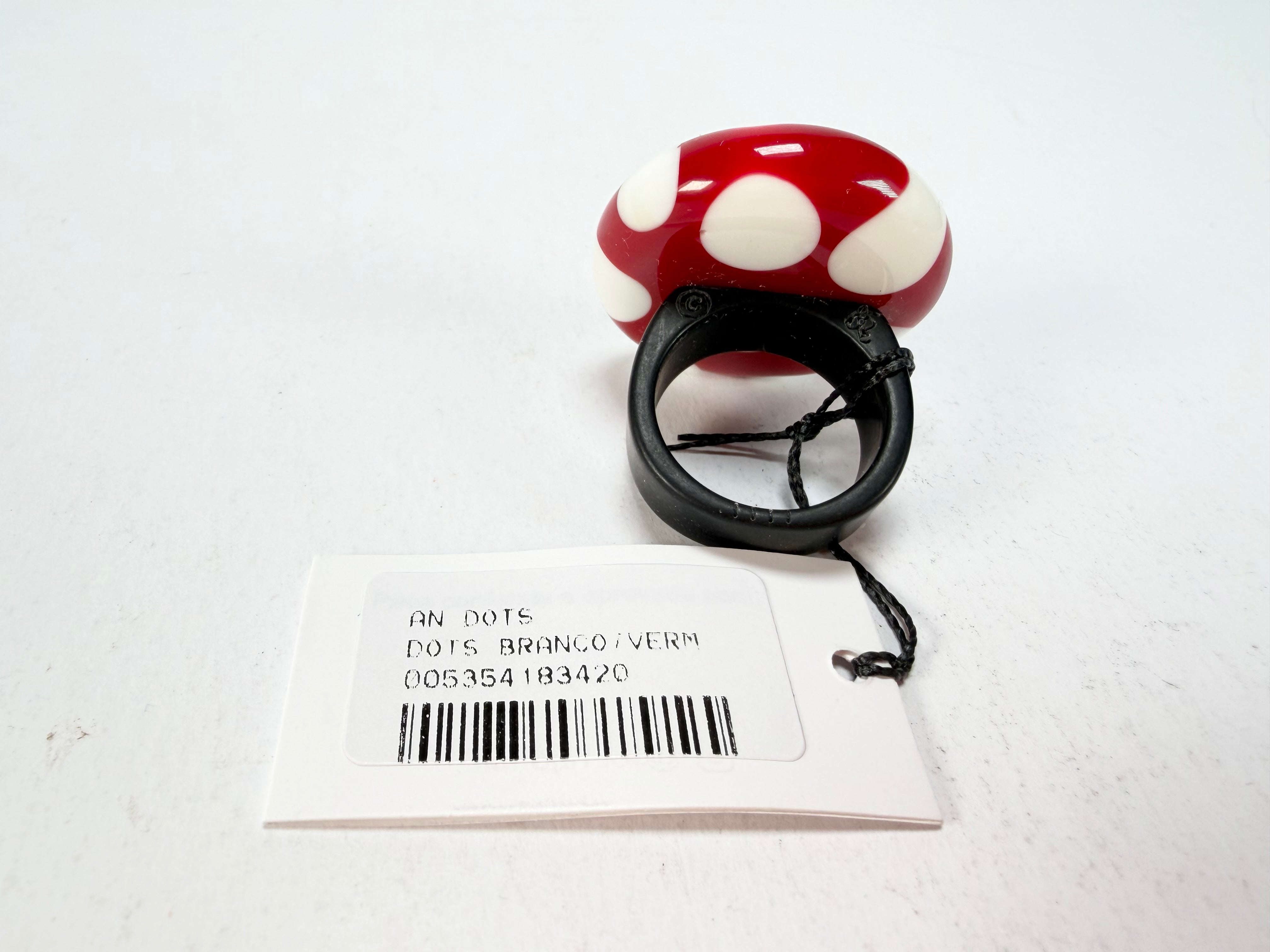 Sobral - Dots "Dots" Red & White Resin Ring ( 005354 ) - Size UK U / US 10