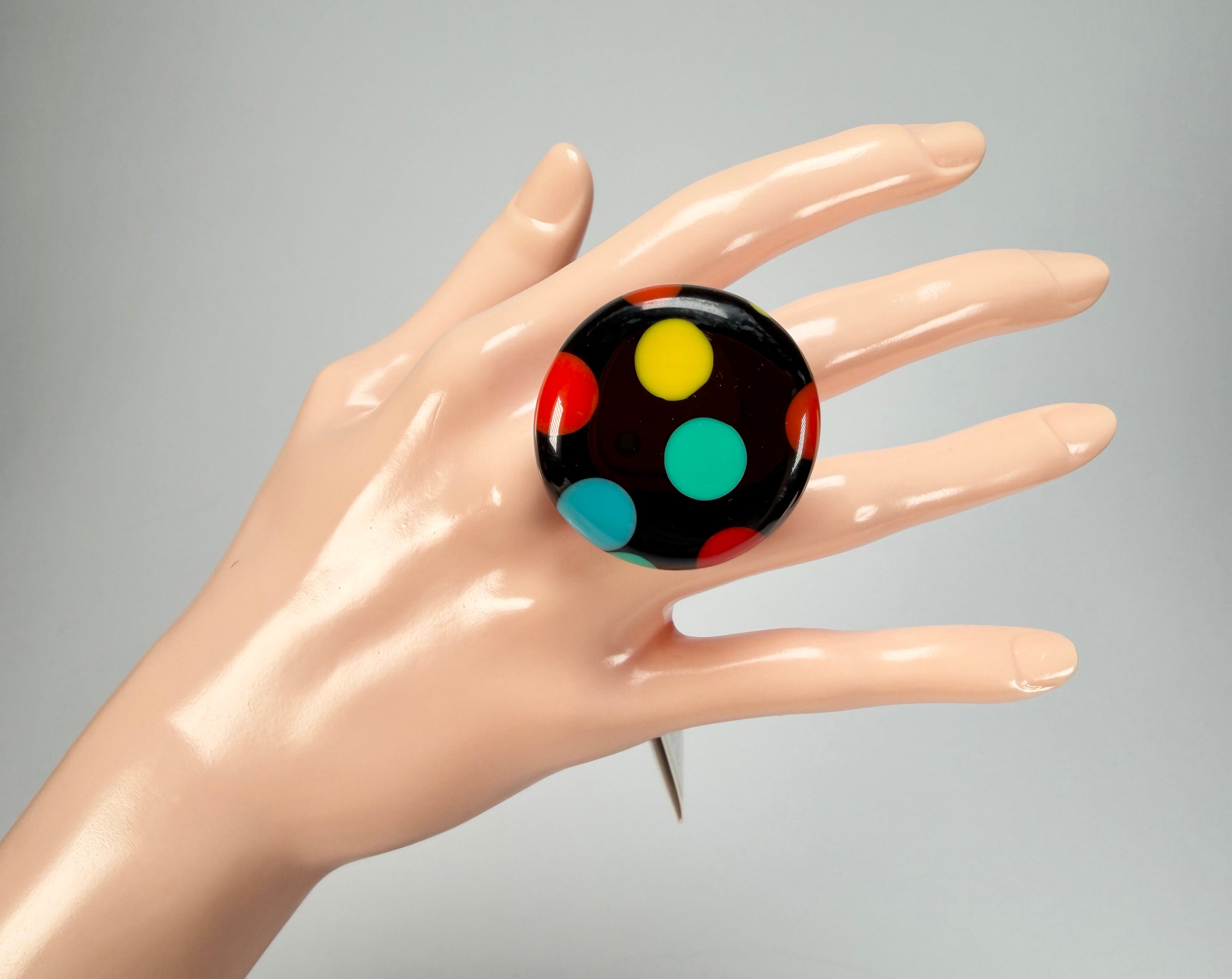 Sobral - Dots "Dots" Multi Colour Resin Ring ( 005354 ) - Size UK N / US 7