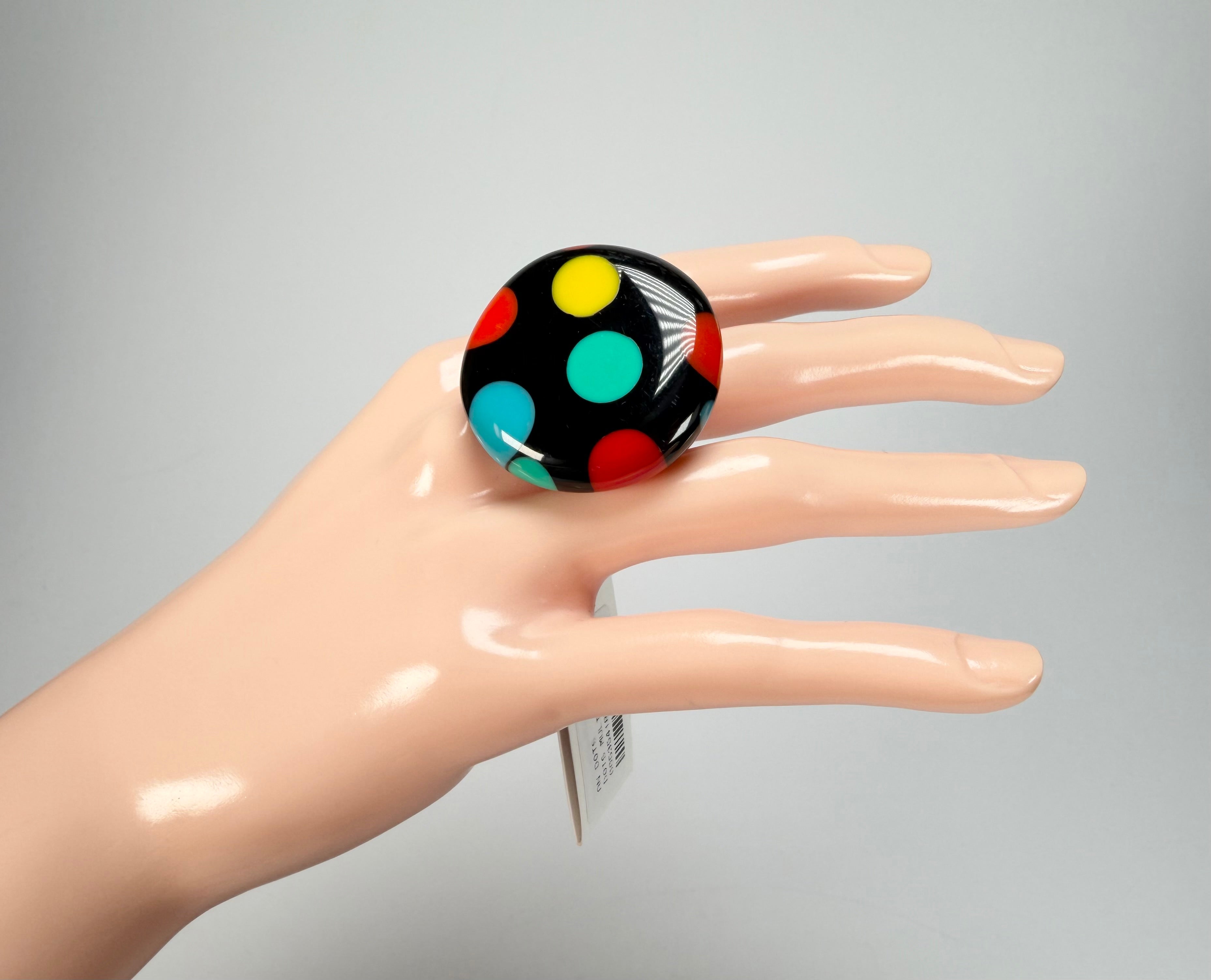 Sobral - Dots "Dots" Multi Colour Resin Ring ( 005354 ) - Size UK N / US 7