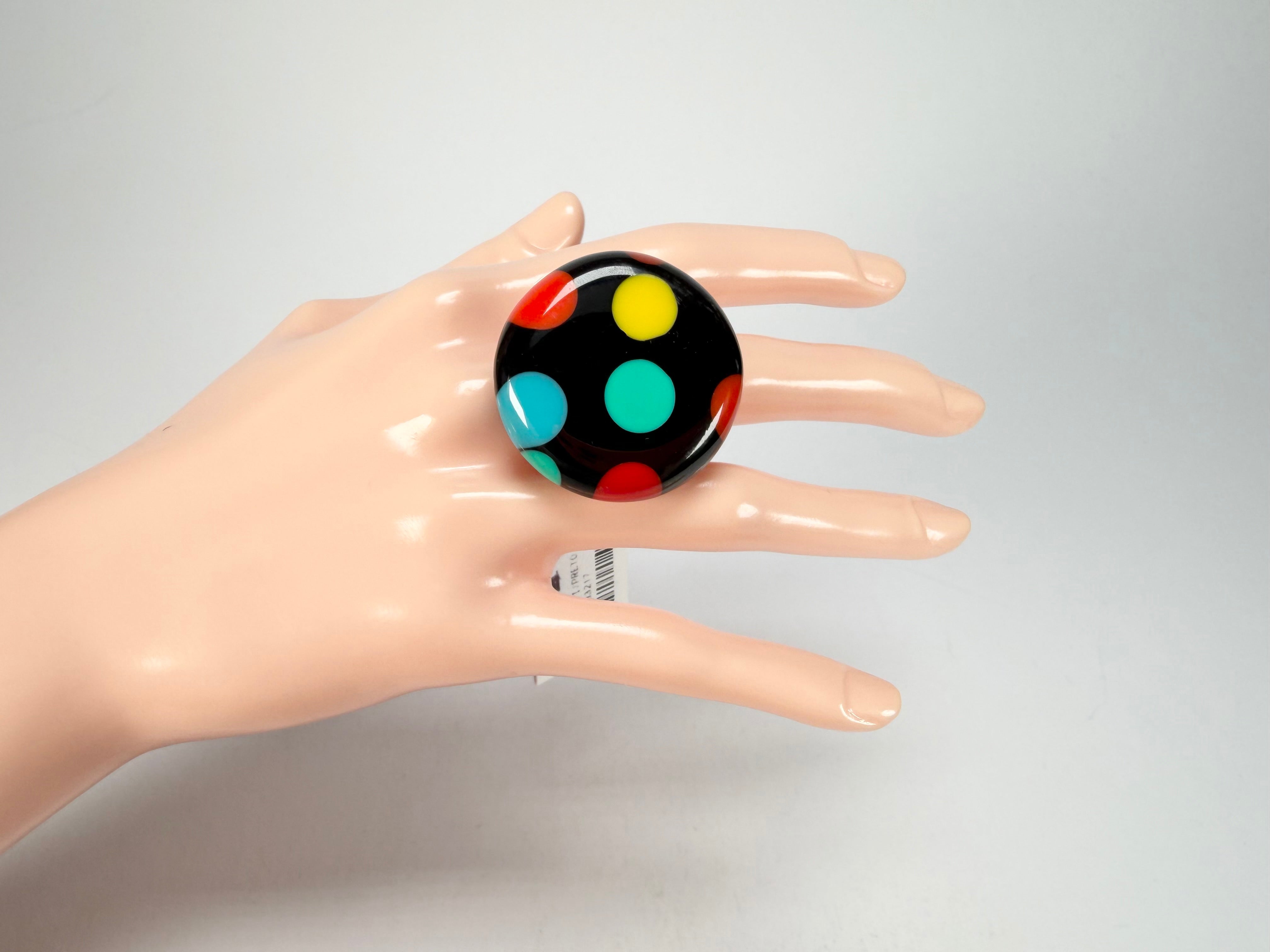 Sobral - Dots "Dots" Multi Colour Resin Ring ( 005354 ) - Size UK N / US 7