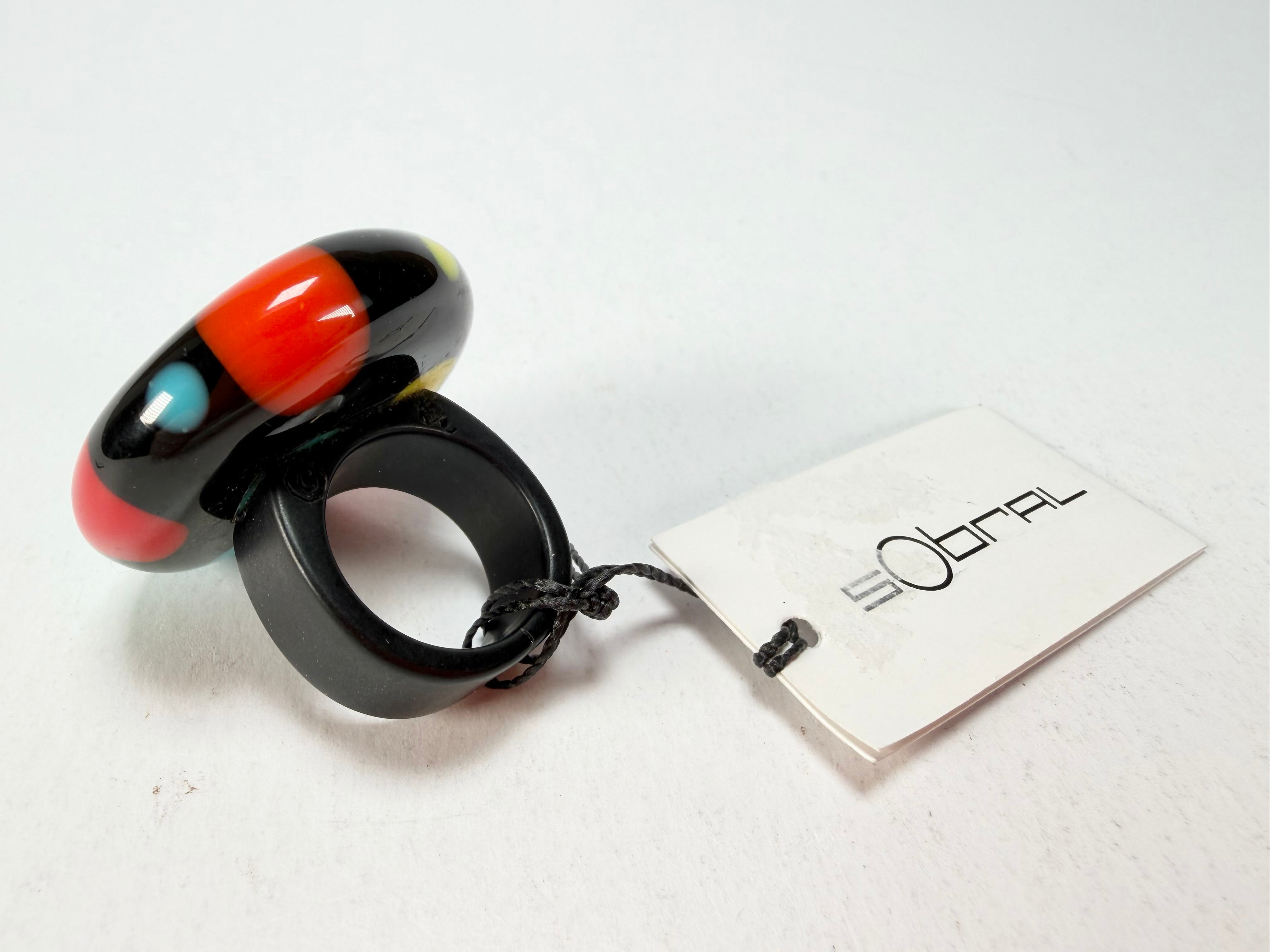 Sobral - Dots "Dots" Multi Colour Resin Ring ( 005354 ) - Size UK N / US 7