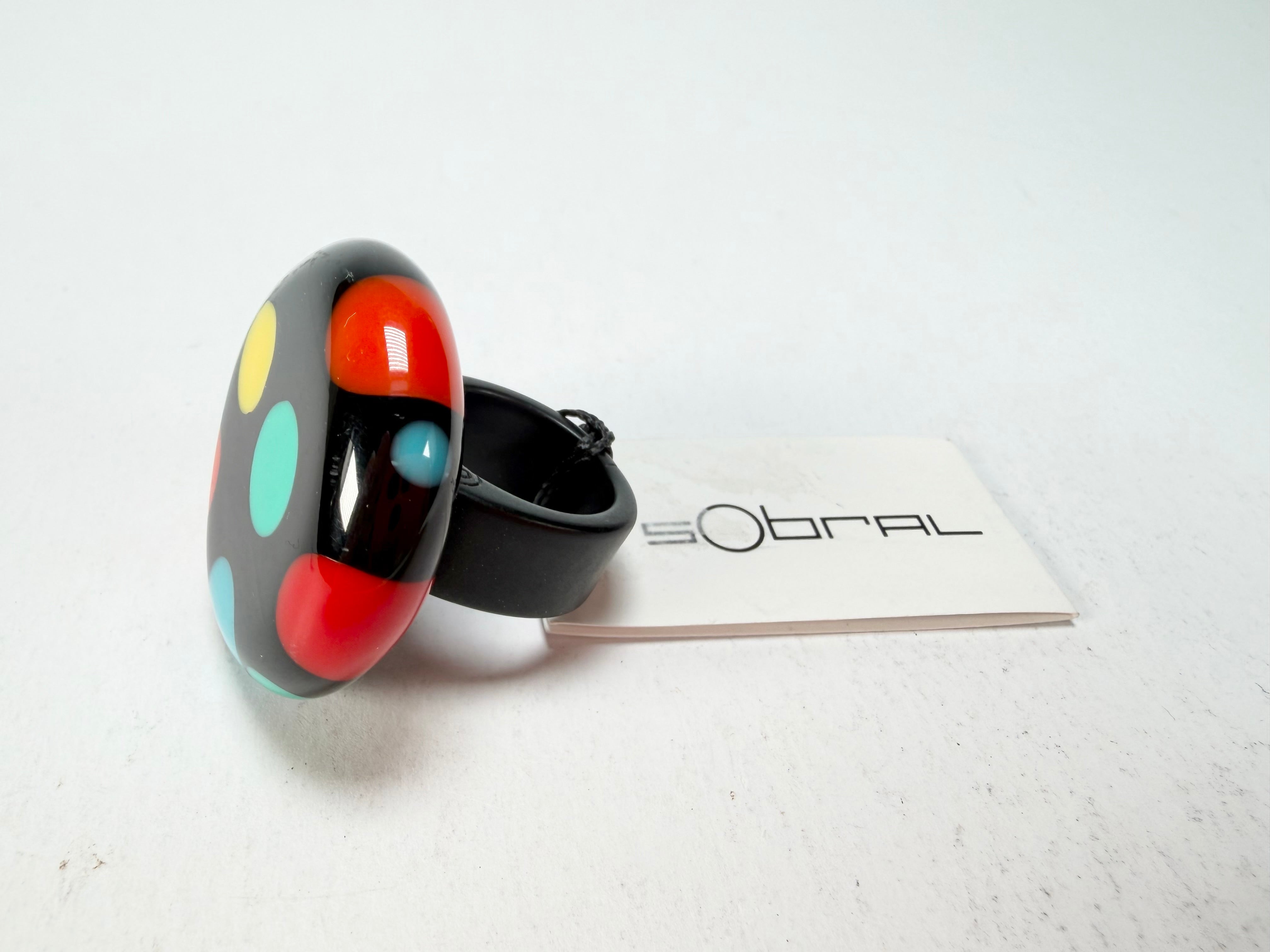 Sobral - Dots "Dots" Multi Colour Resin Ring ( 005354 ) - Size UK N / US 7