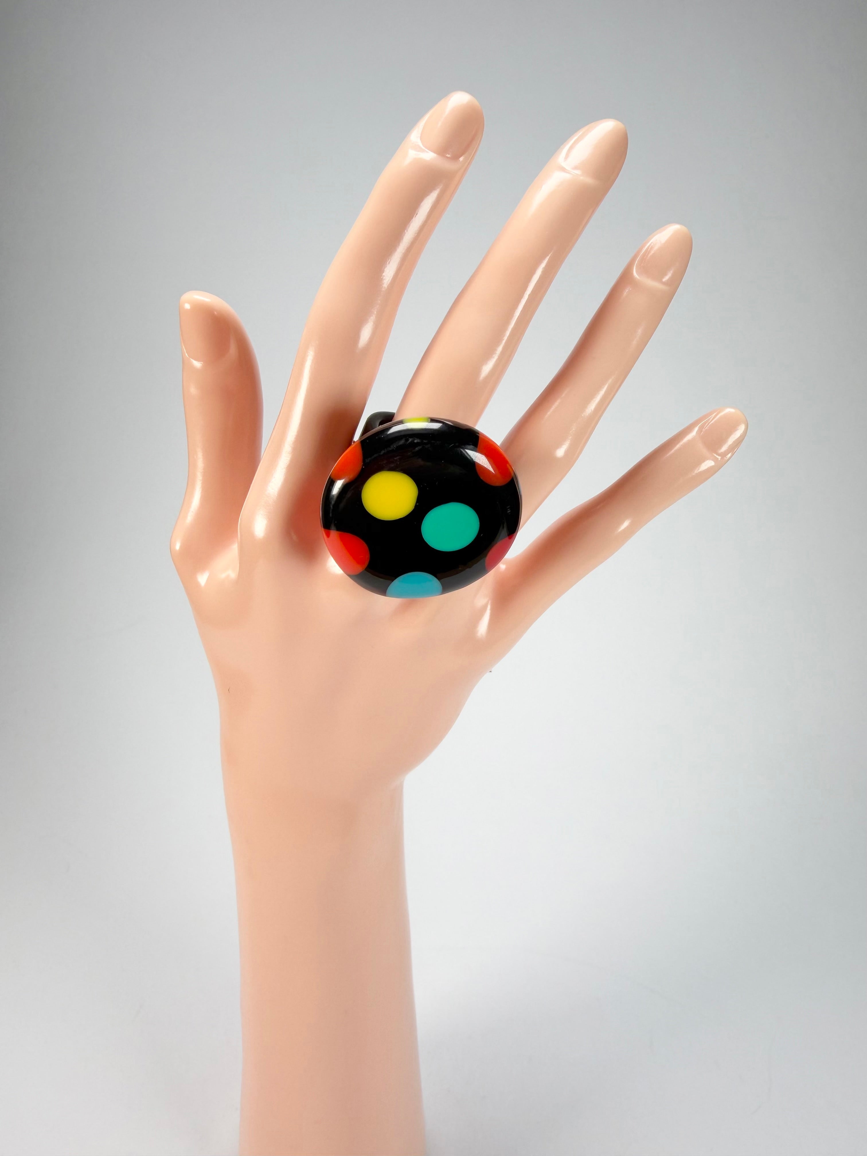 Sobral - Dots "Dots" Multi Colour Resin Ring ( 005354 ) - Size UK N / US 7