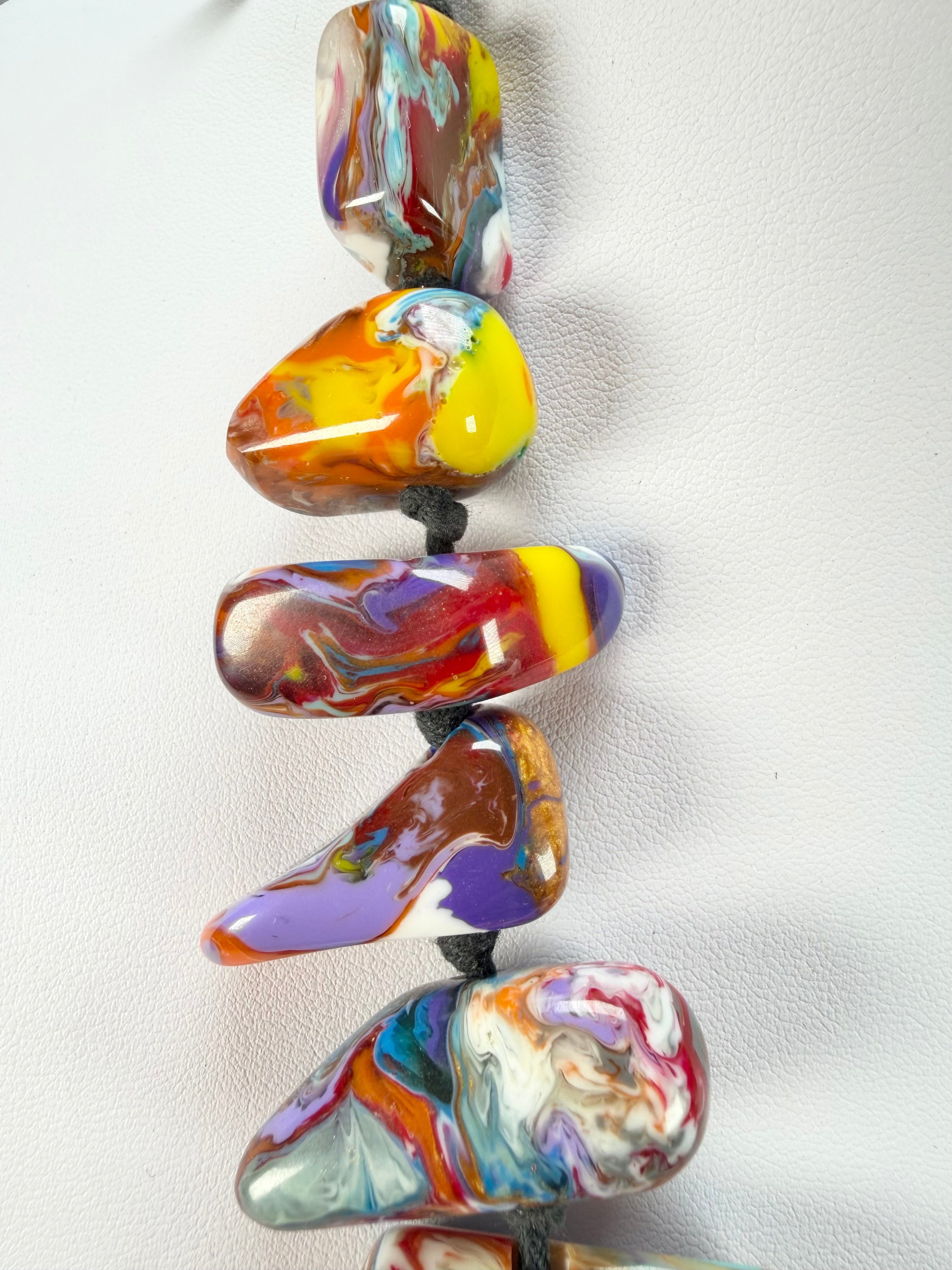 Sobral - Multi-Colour "Jagged" Studio Creation Pollock Resin Necklace ( 000000 )