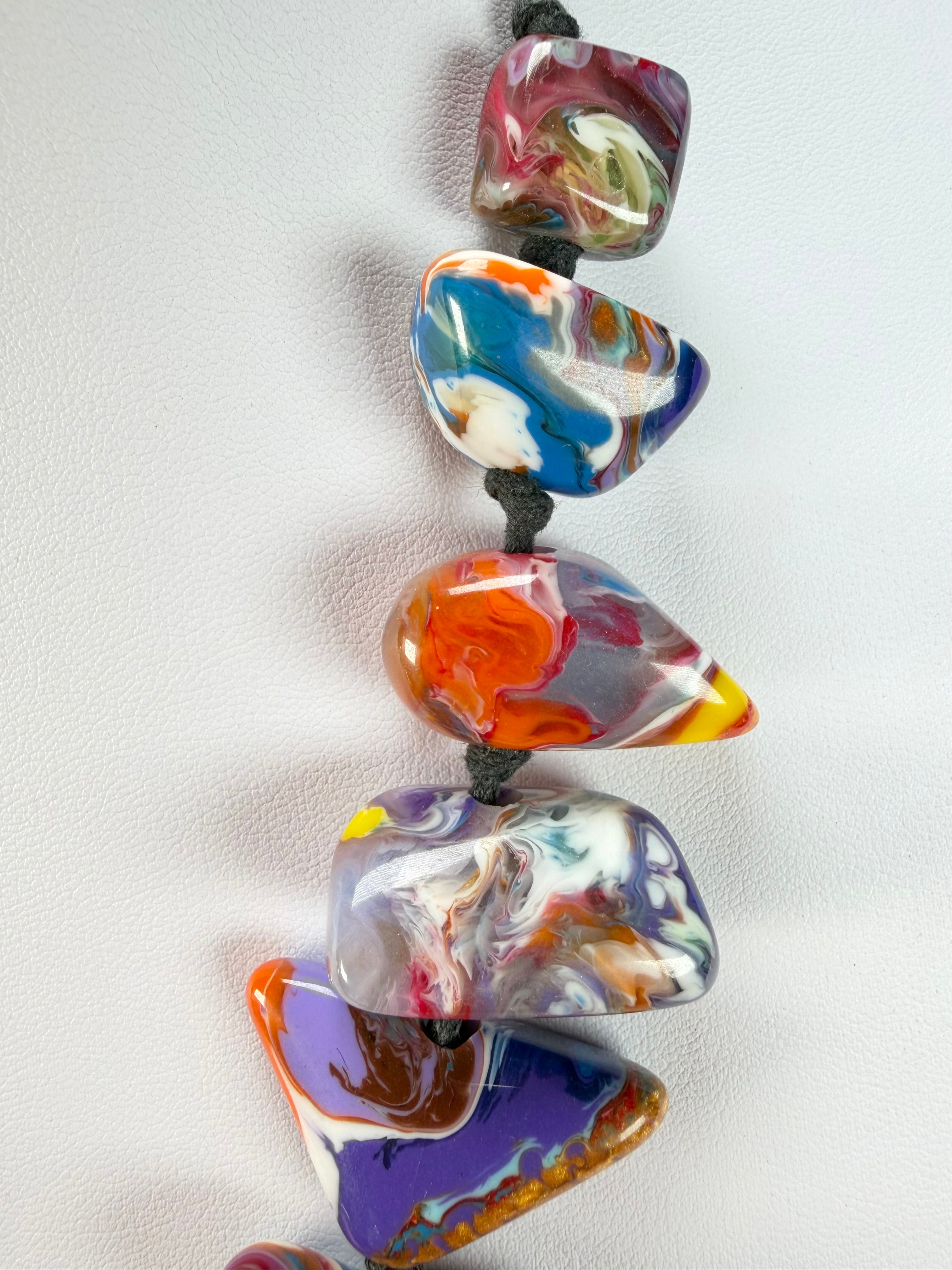 Sobral - Multi-Colour "Jagged" Studio Creation Pollock Resin Necklace ( 000000 )