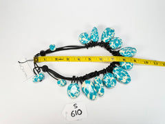 Sobral - Studio Creation "Fragments" Blue & White Resin Necklace ( 000000 )