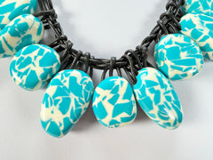 Sobral - Studio Creation "Fragments" Blue & White Resin Necklace ( 000000 )