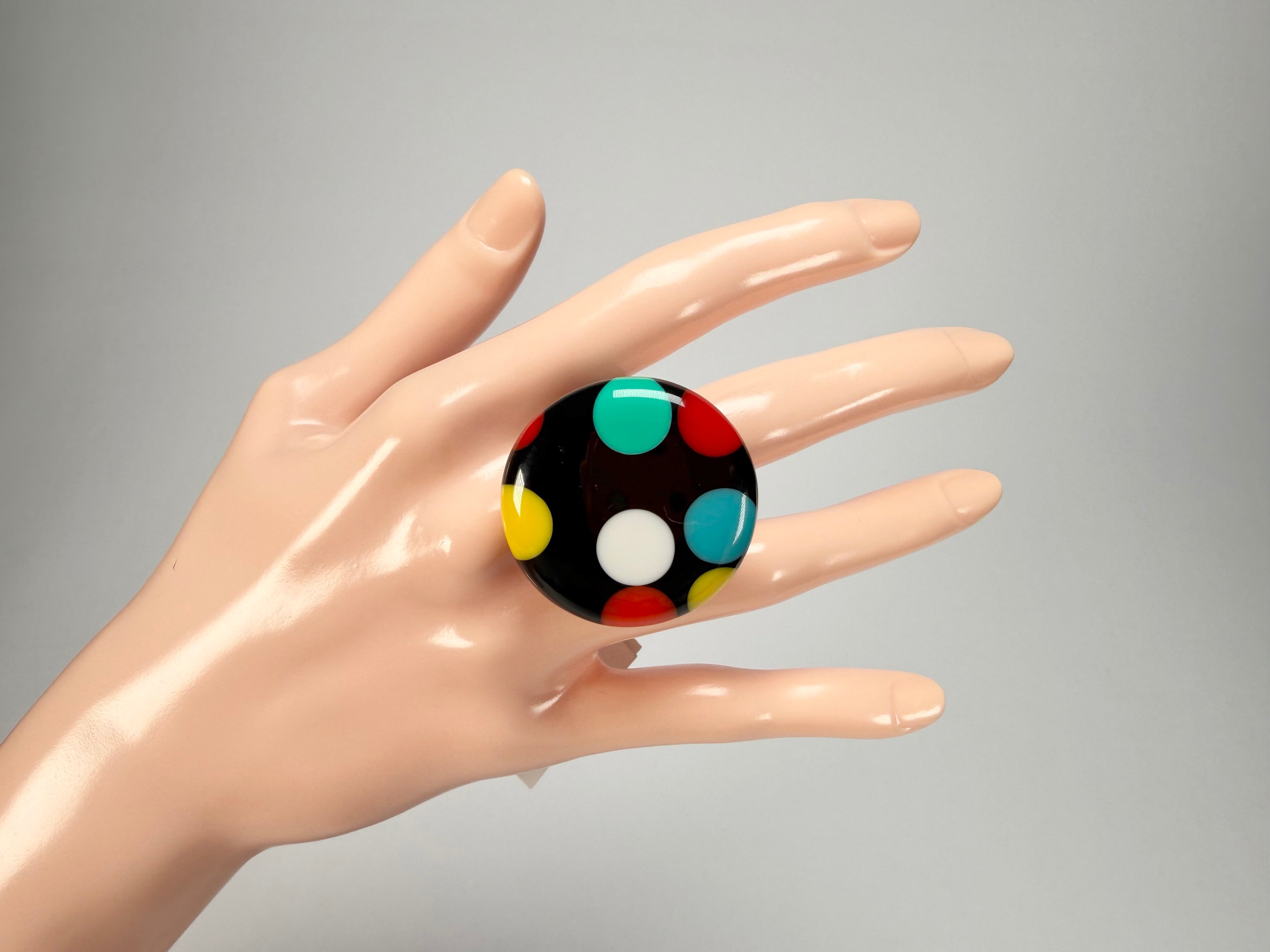 Sobral - Dots "Dots" Multi Colour Resin Ring ( 005354 ) - Size UK Q / US 8