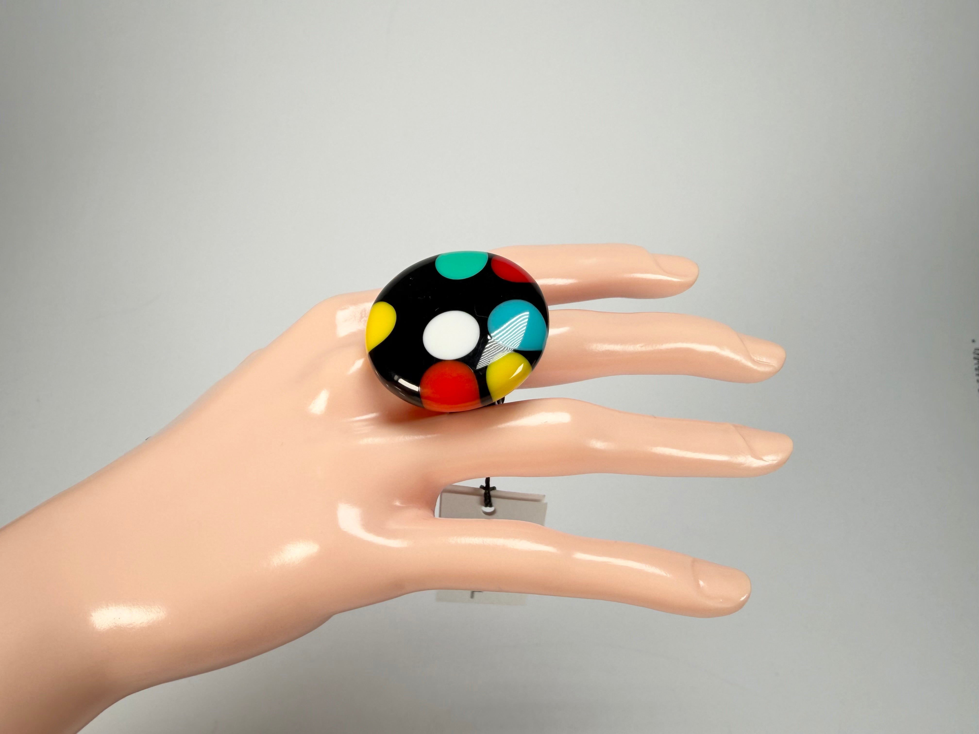 Sobral - Dots "Dots" Multi Colour Resin Ring ( 005354 ) - Size UK Q / US 8