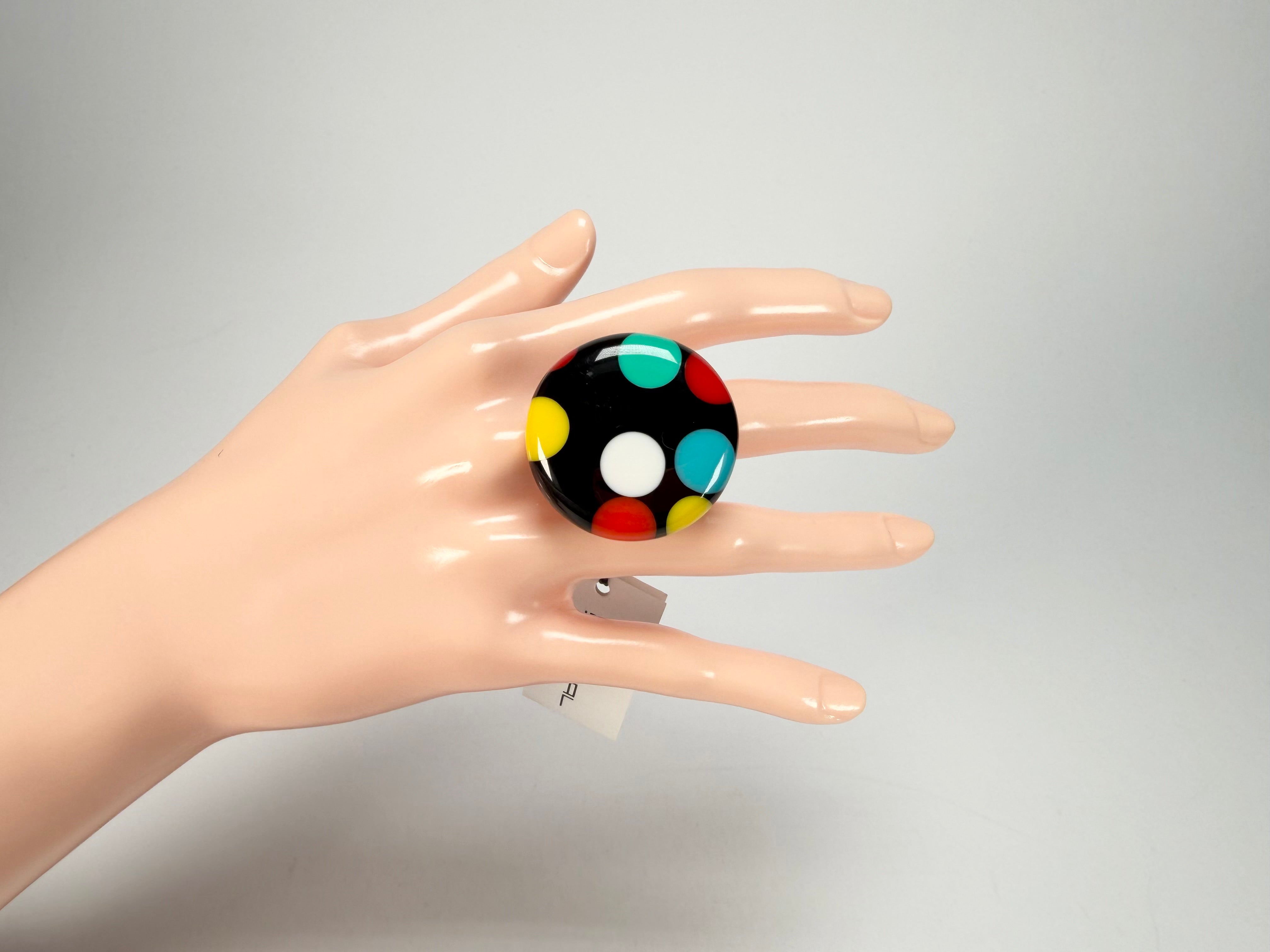 Sobral - Dots "Dots" Multi Colour Resin Ring ( 005354 ) - Size UK Q / US 8