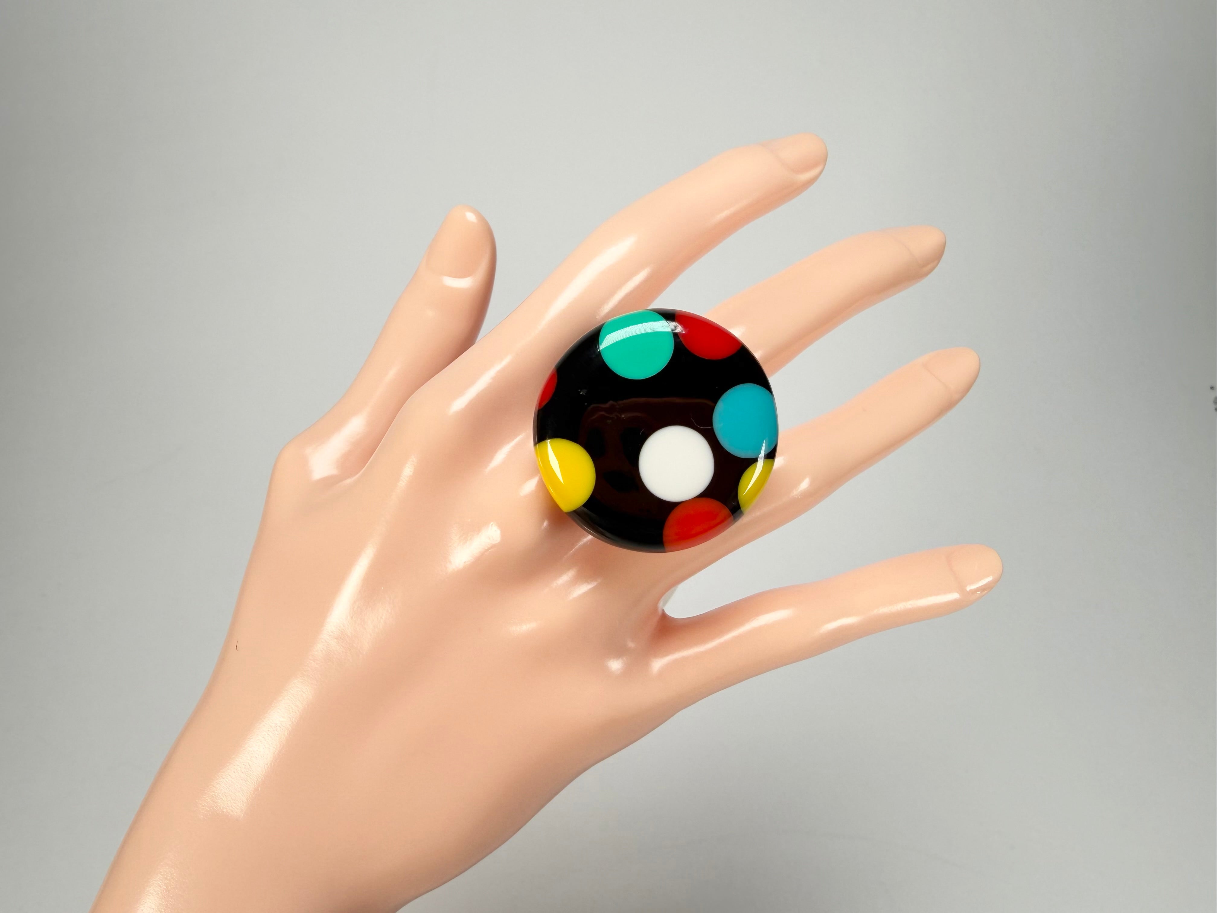 Sobral - Dots "Dots" Multi Colour Resin Ring ( 005354 ) - Size UK Q / US 8