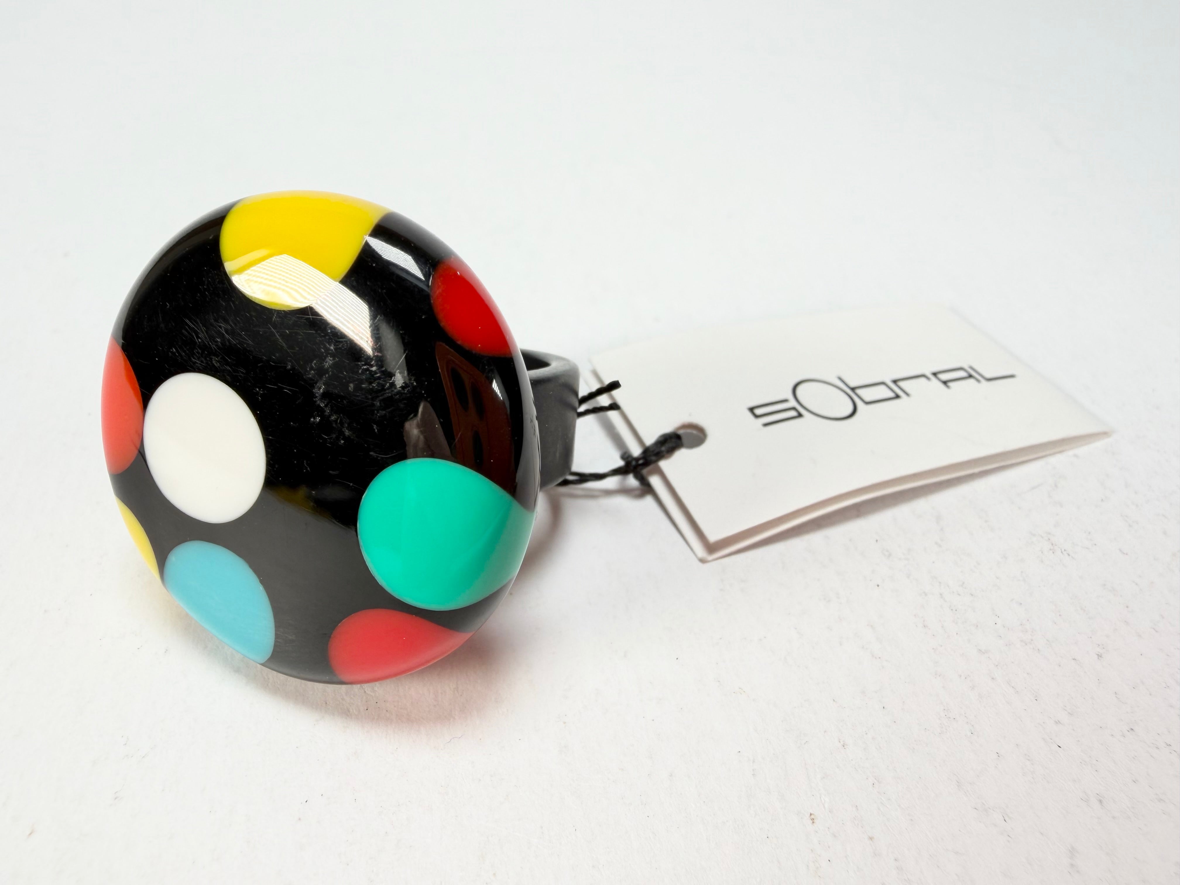 Sobral - Dots "Dots" Multi Colour Resin Ring ( 005354 ) - Size UK Q / US 8