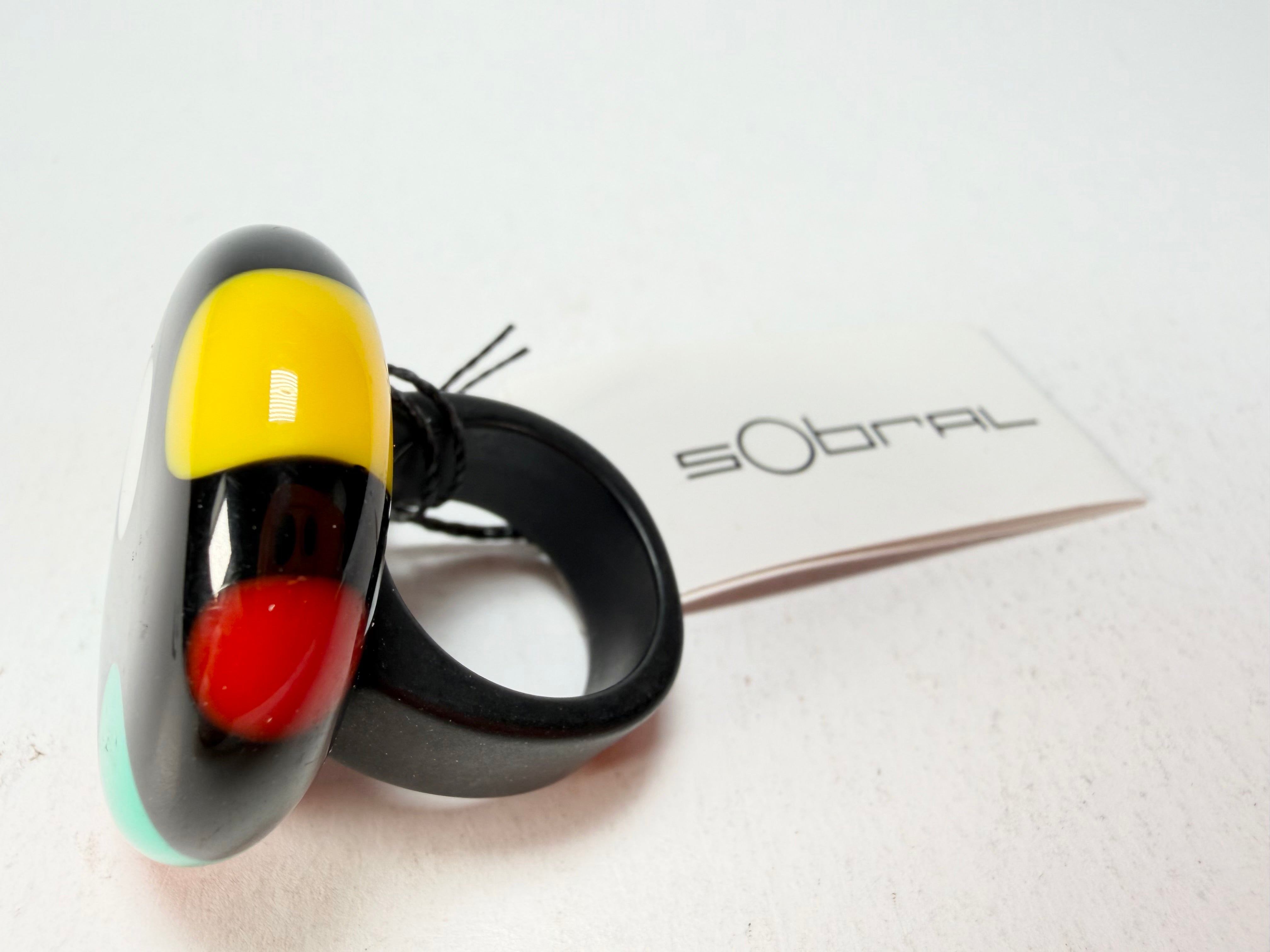 Sobral - Dots "Dots" Multi Colour Resin Ring ( 005354 ) - Size UK Q / US 8