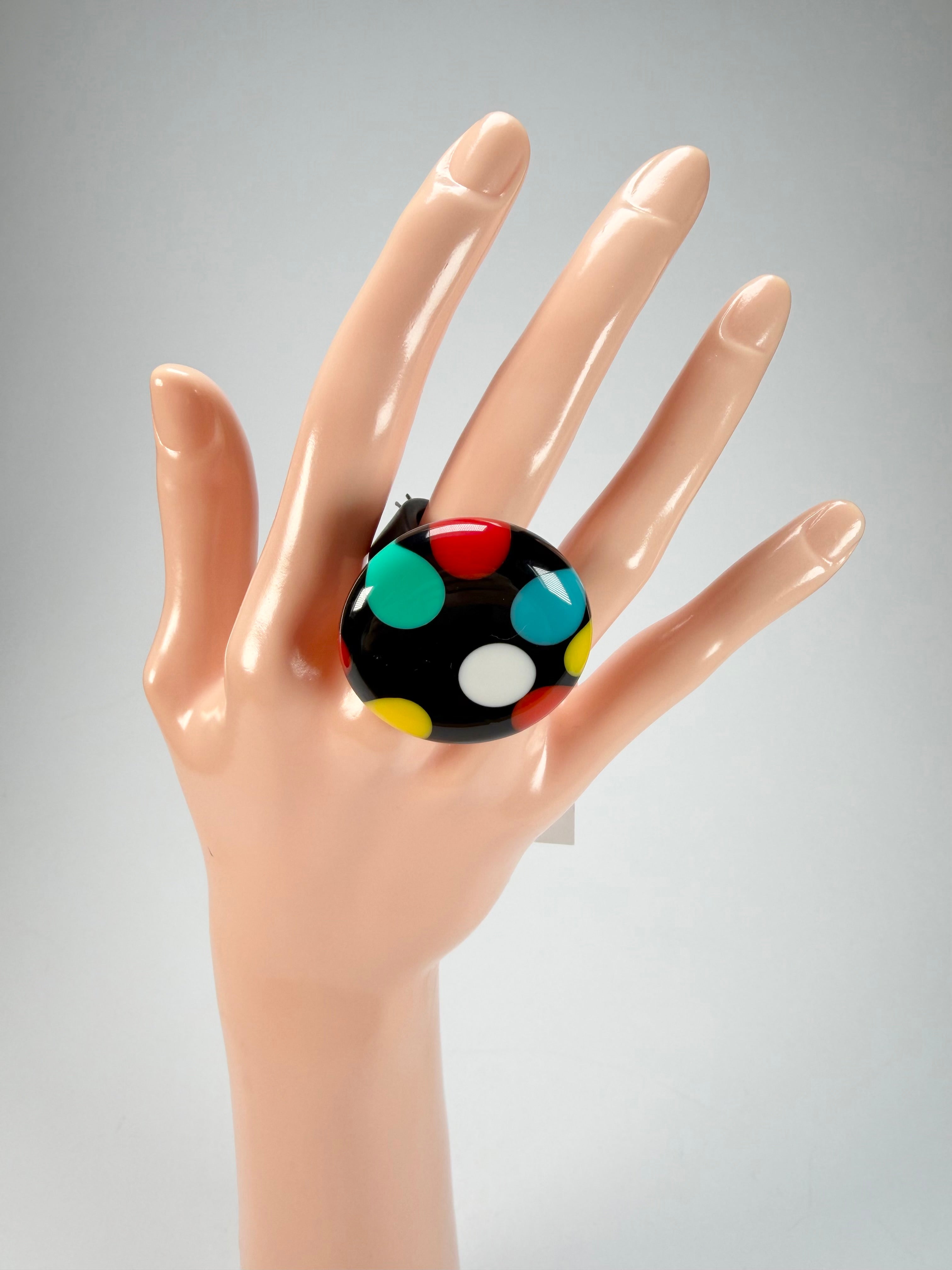 Sobral - Dots "Dots" Multi Colour Resin Ring ( 005354 ) - Size UK Q / US 8