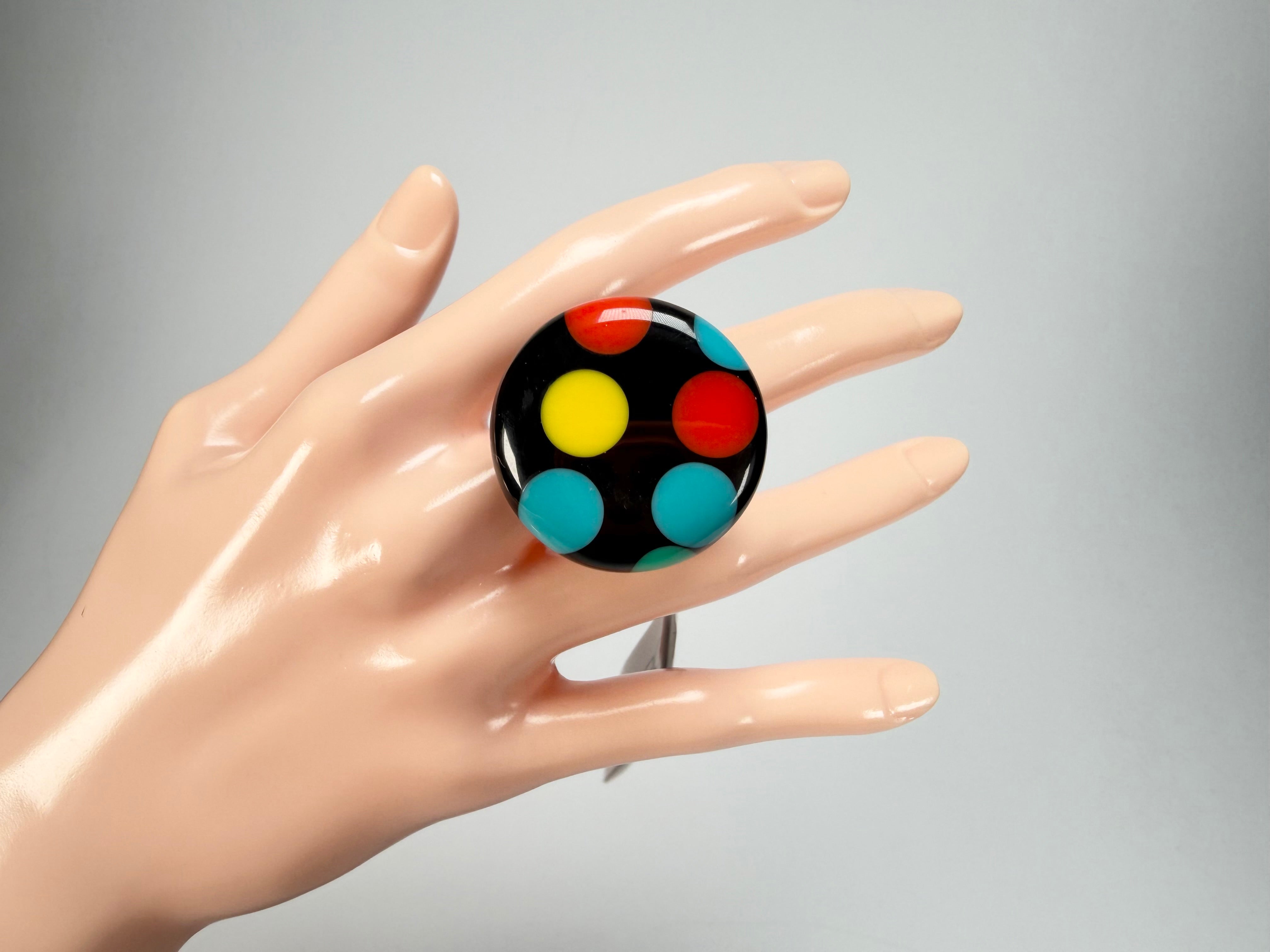 Sobral - Dots "Dots" Multi Colour Resin Ring ( 005354 ) - Size UK S / US 9