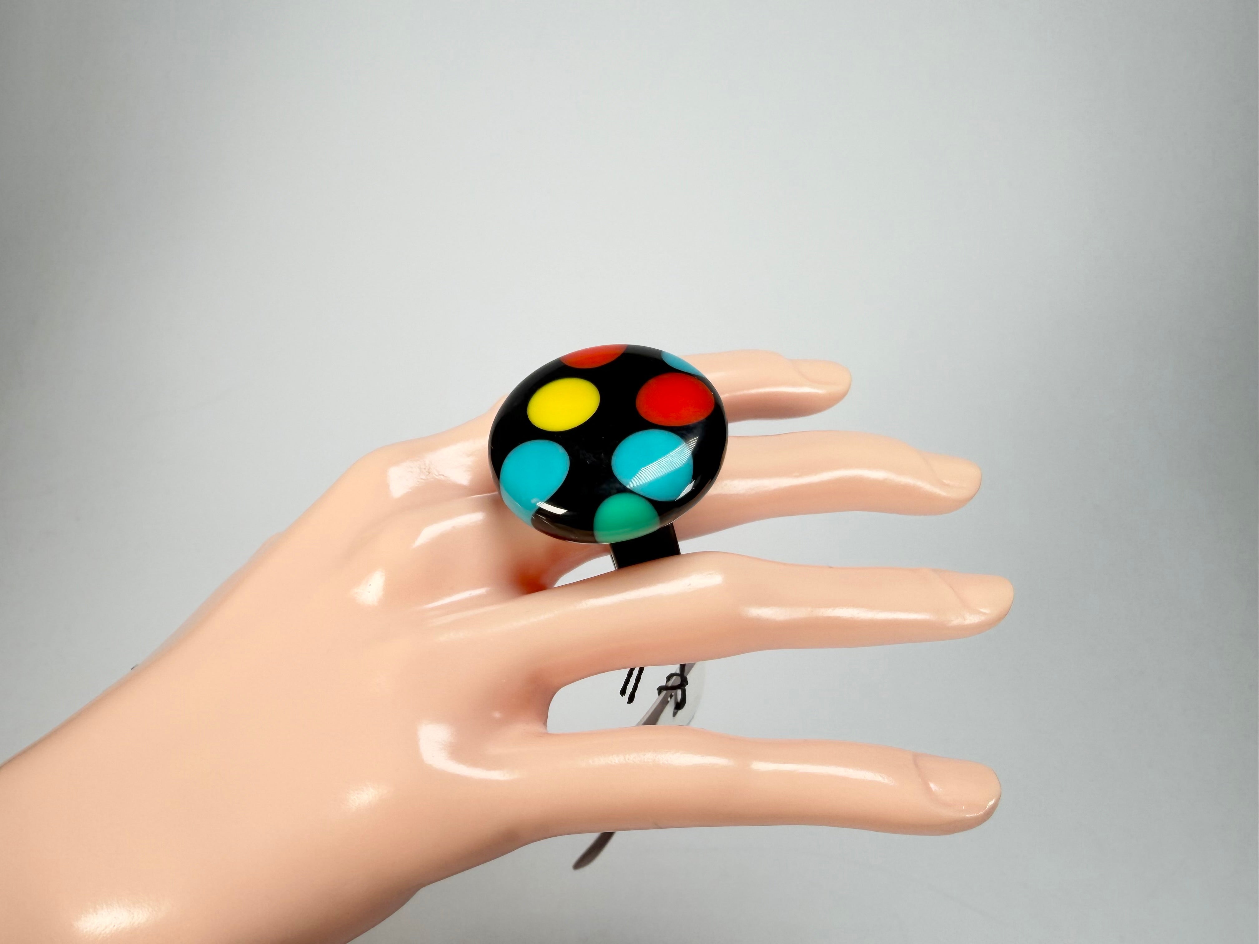Sobral - Dots "Dots" Multi Colour Resin Ring ( 005354 ) - Size UK S / US 9