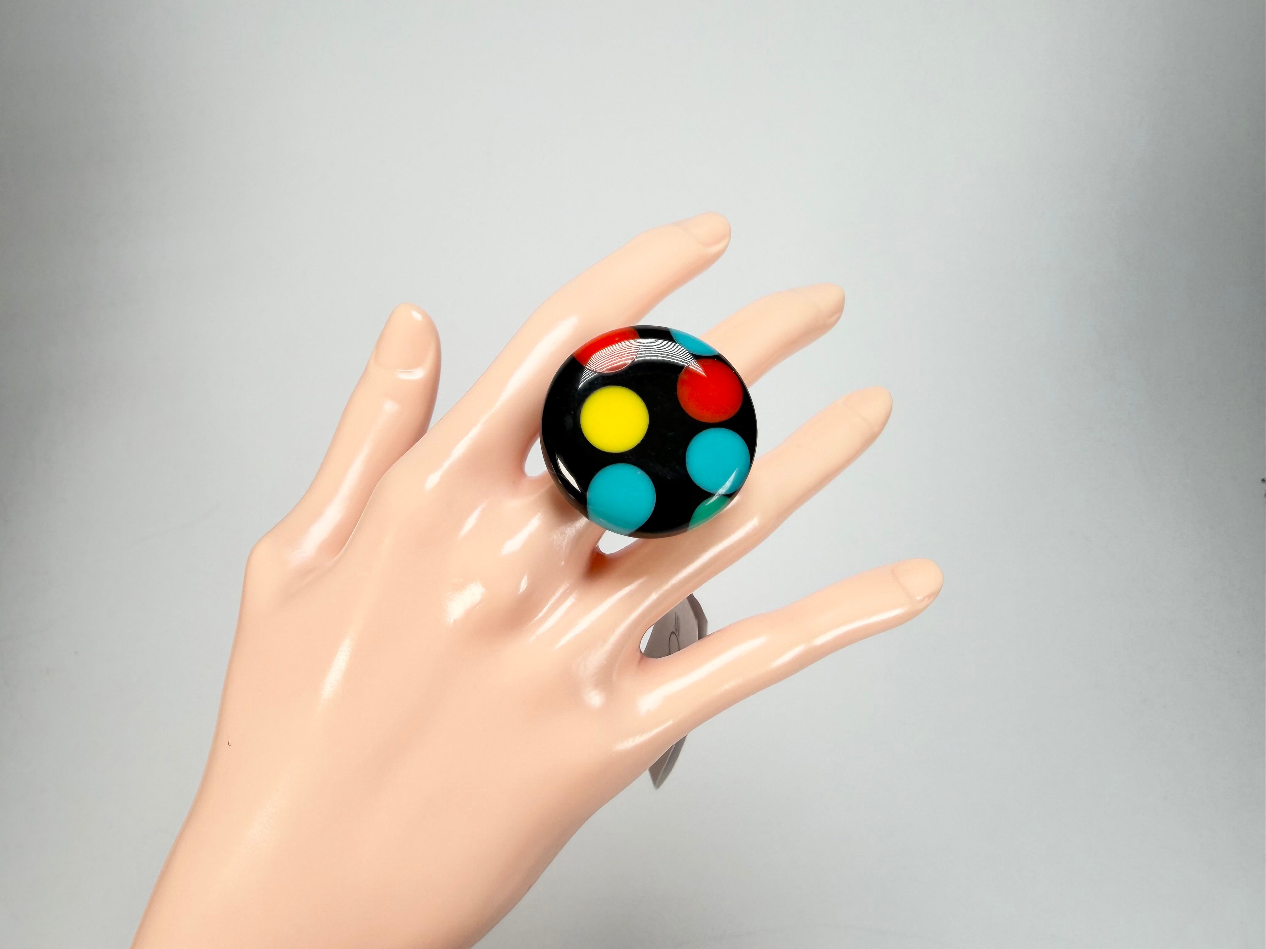 Sobral - Dots "Dots" Multi Colour Resin Ring ( 005354 ) - Size UK S / US 9