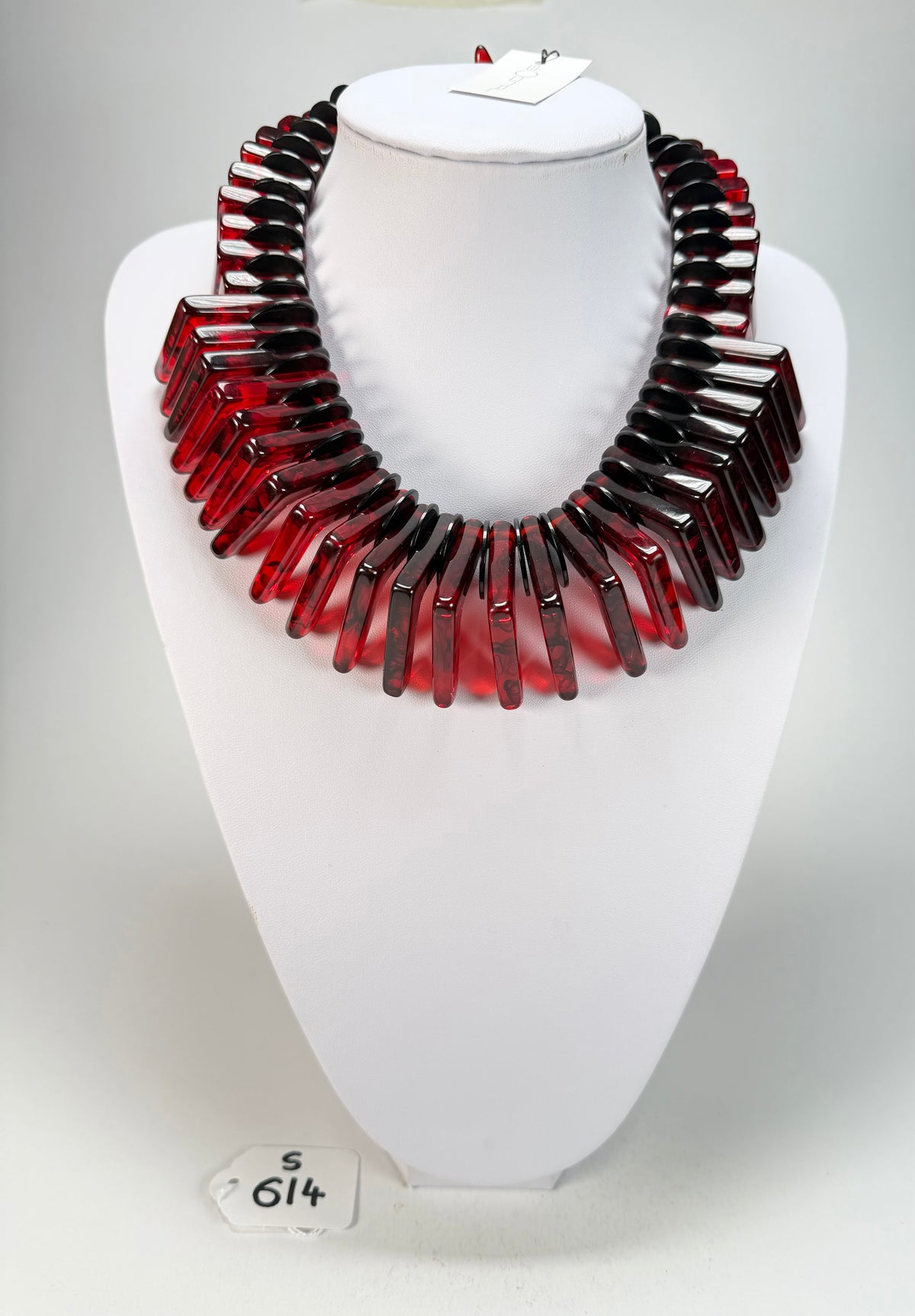 Sobral - Studio Creation "Aranha" Black & Dark Red Resin Necklace ( 000000 )