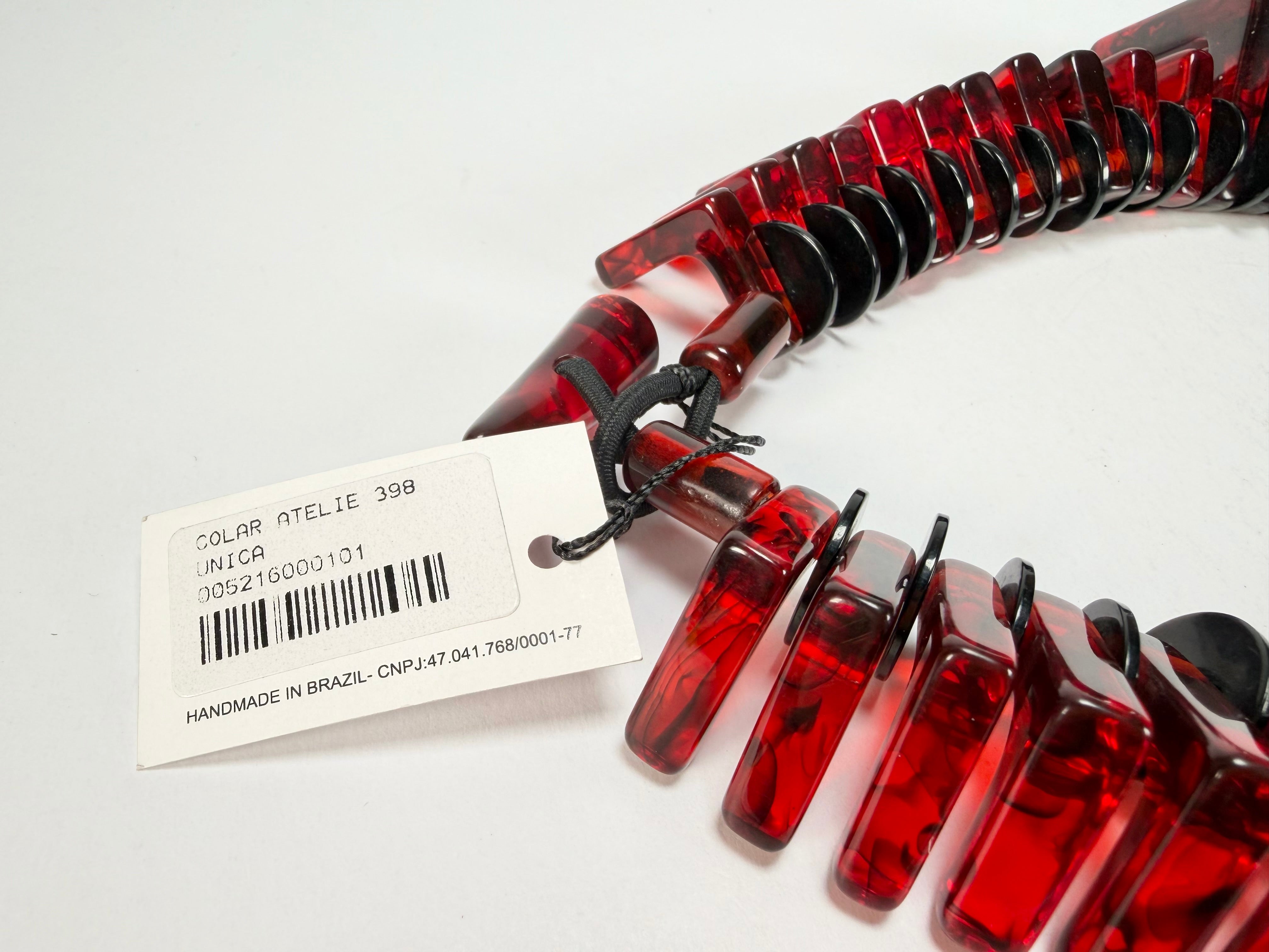 Sobral - Studio Creation "Aranha" Black & Dark Red Resin Necklace ( 000000 )