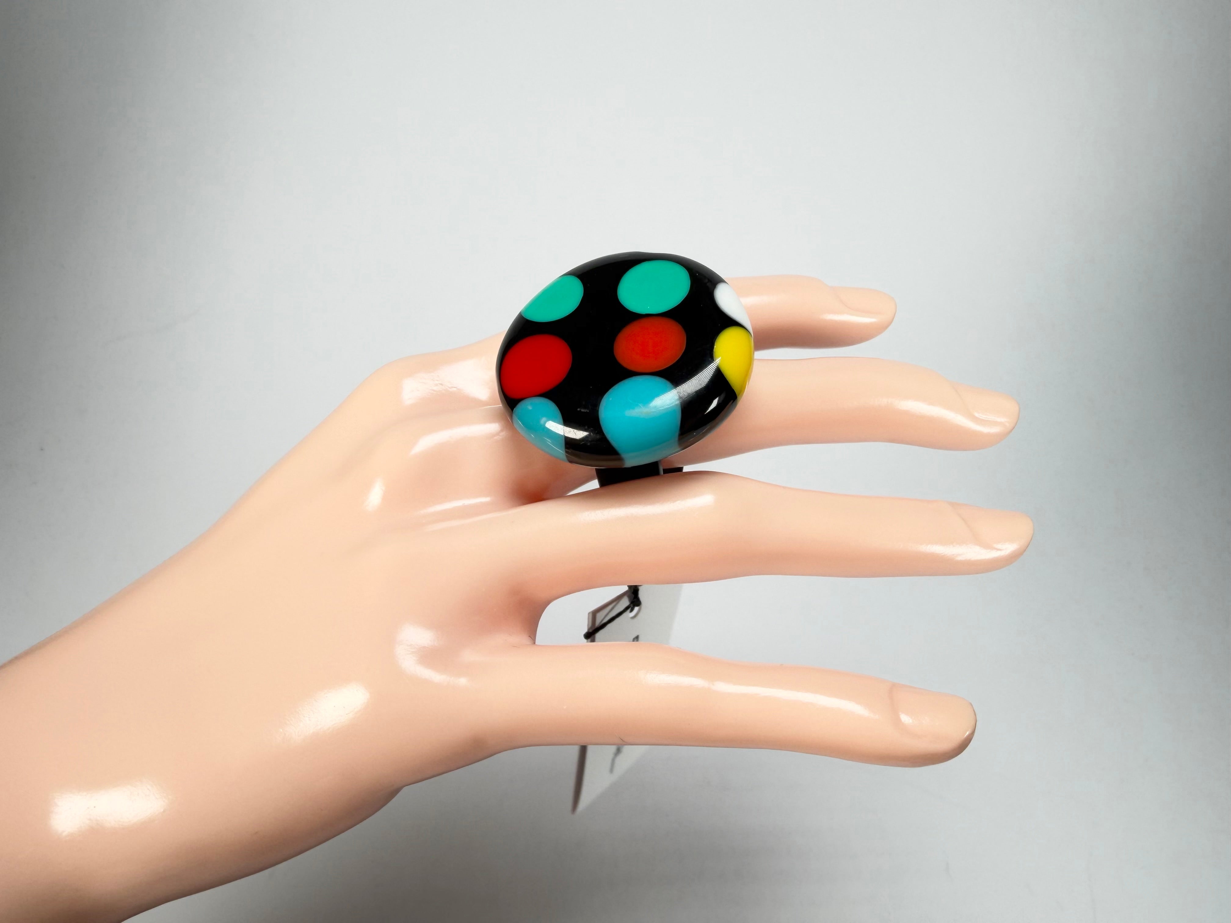 Sobral - Dots "Dots" Multi Colour Resin Ring ( 005354 ) - Size UK U / US 10