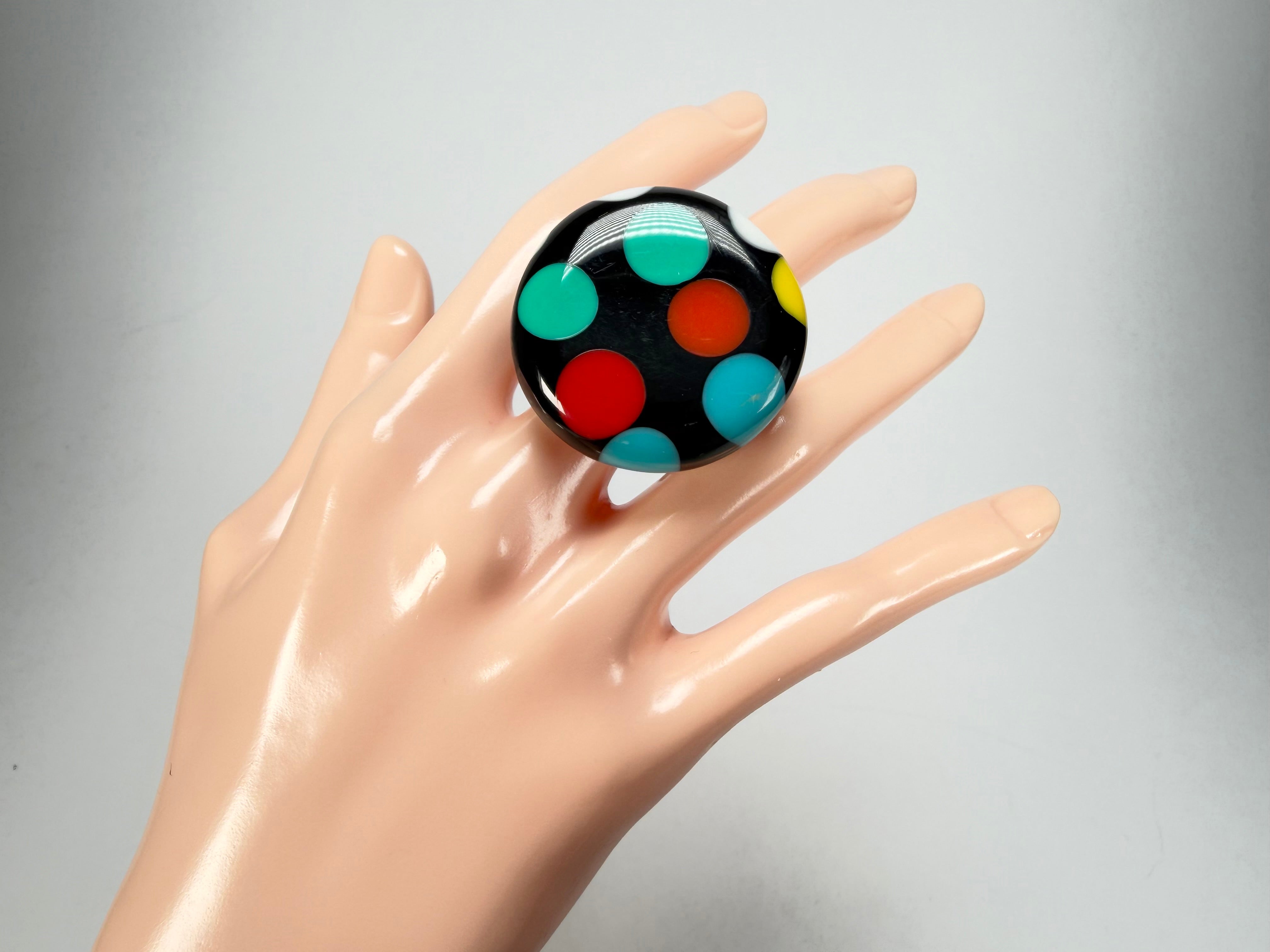 Sobral - Dots "Dots" Multi Colour Resin Ring ( 005354 ) - Size UK U / US 10