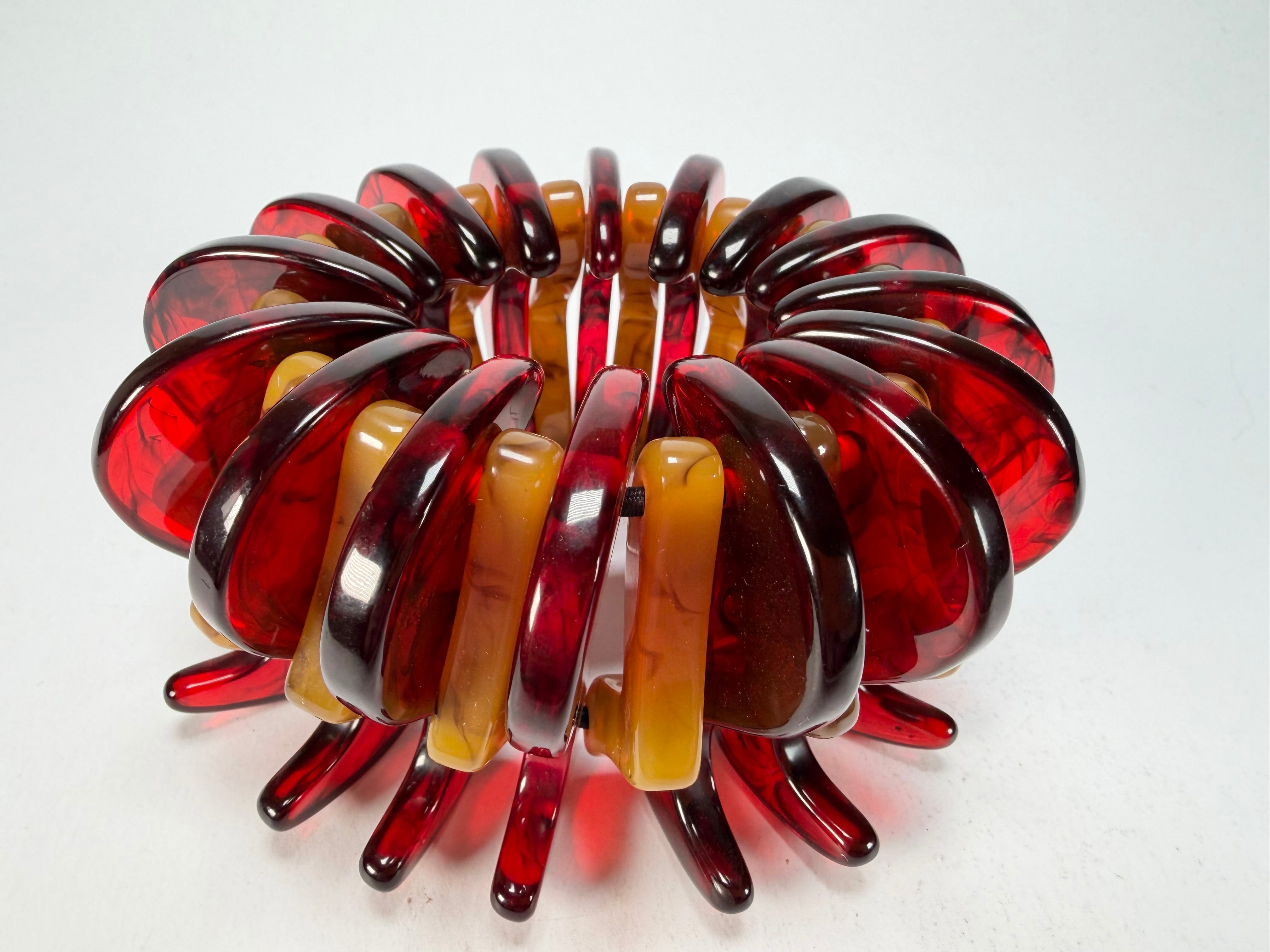 Sobral - Tortoise & Prada "Cogumelo" Studio Creation Elasticated Resin Bracelet ( 000000 )