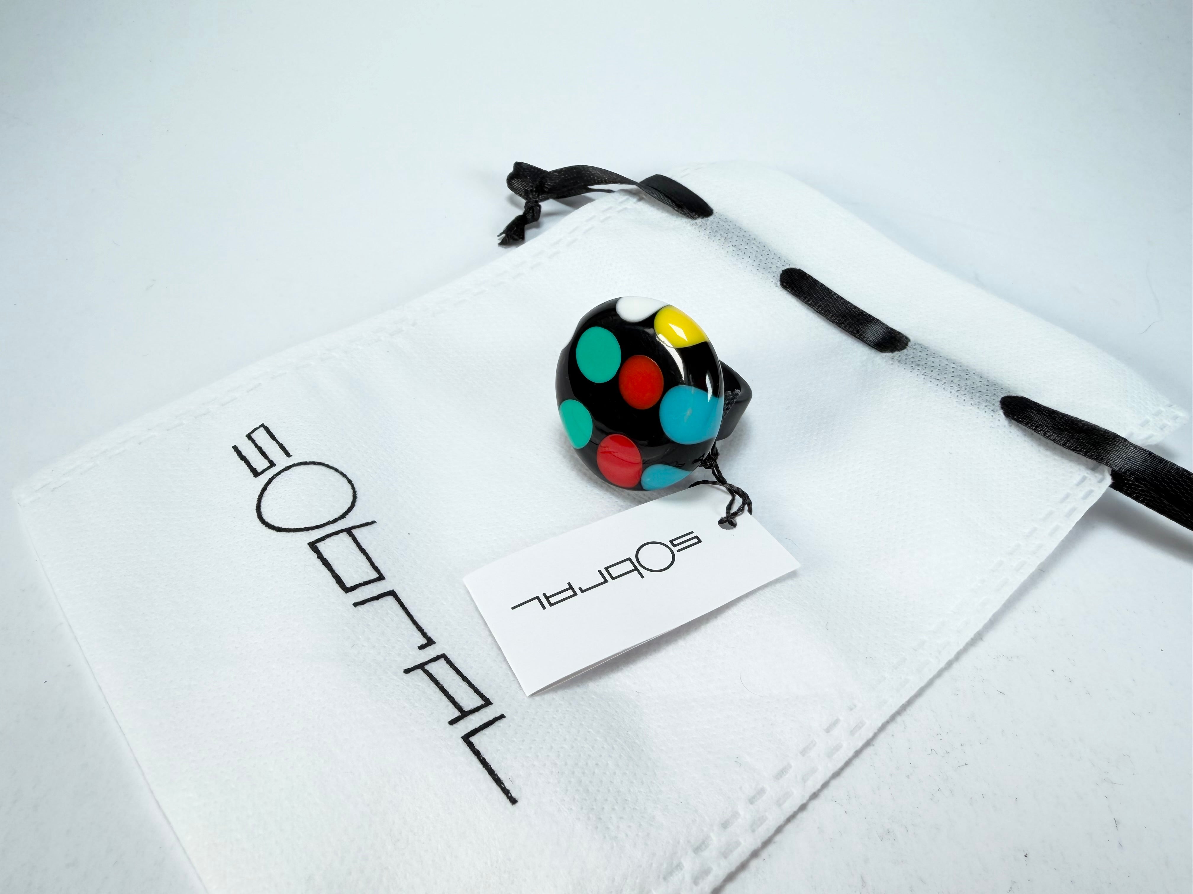 Sobral - Dots "Dots" Multi Colour Resin Ring ( 005354 ) - Size UK U / US 10