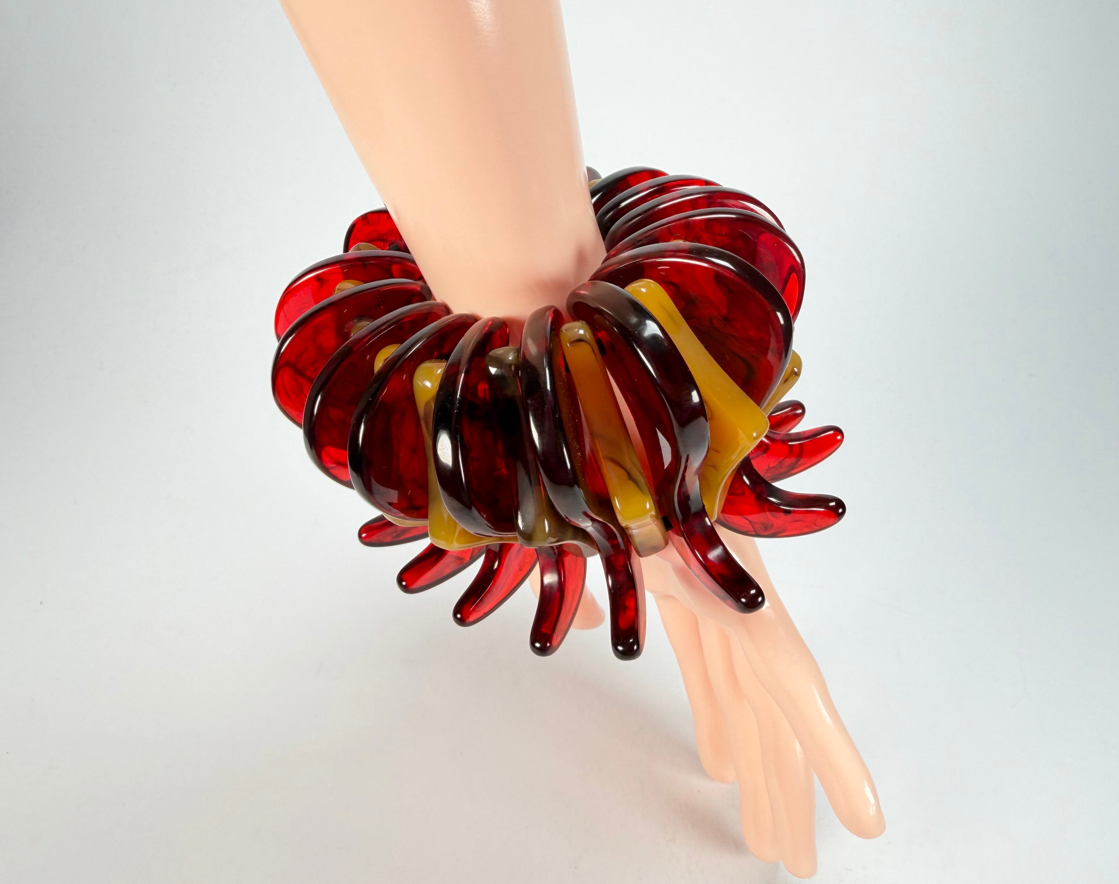 Sobral - Tortoise & Prada "Cogumelo" Studio Creation Elasticated Resin Bracelet ( 000000 )